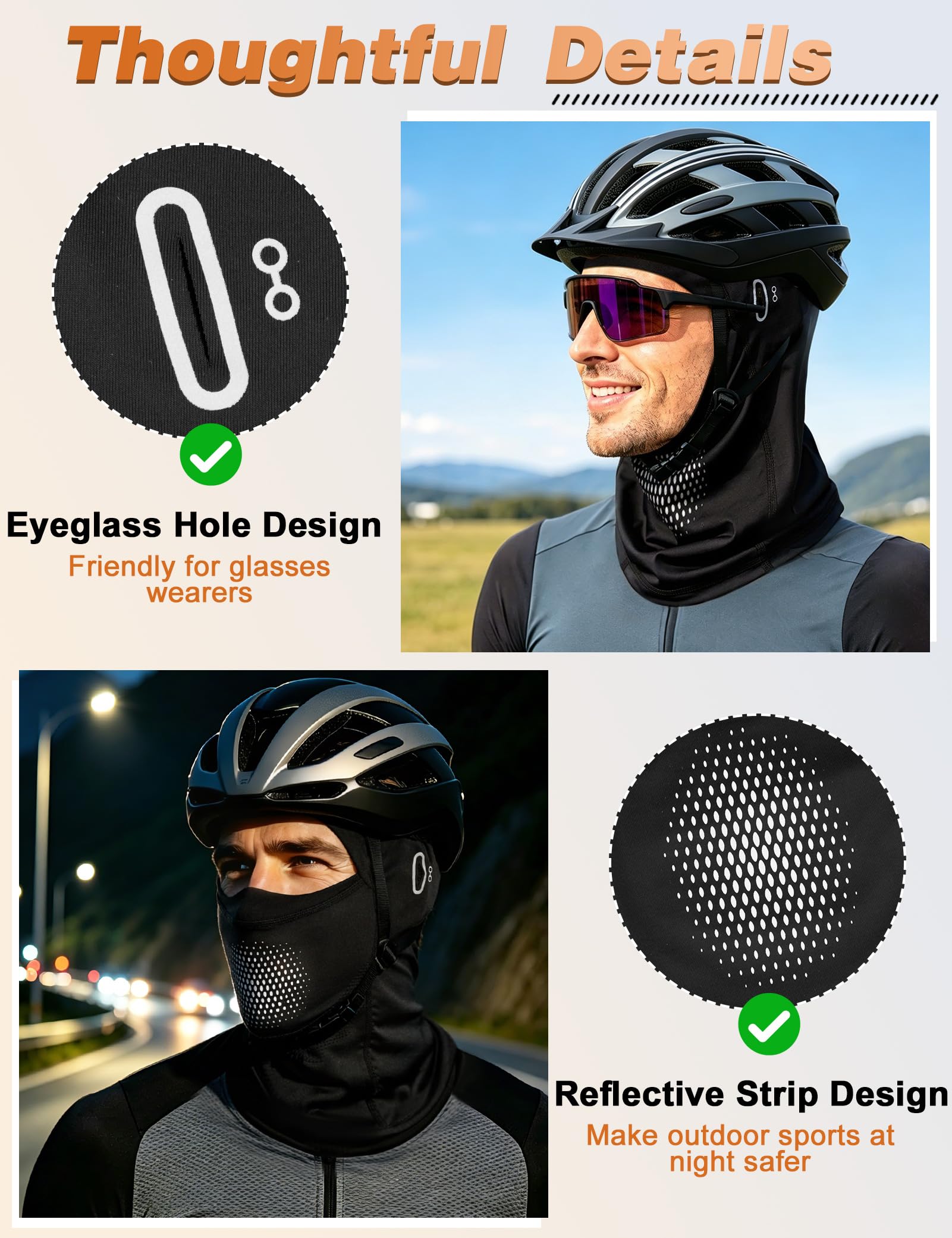 MELLIEX Pasamontañas para Hombre y Mujer, Multifuncional Balaclava Verano Seda de Hielo Máscara de Ciclismo para Ciclismo, Moto