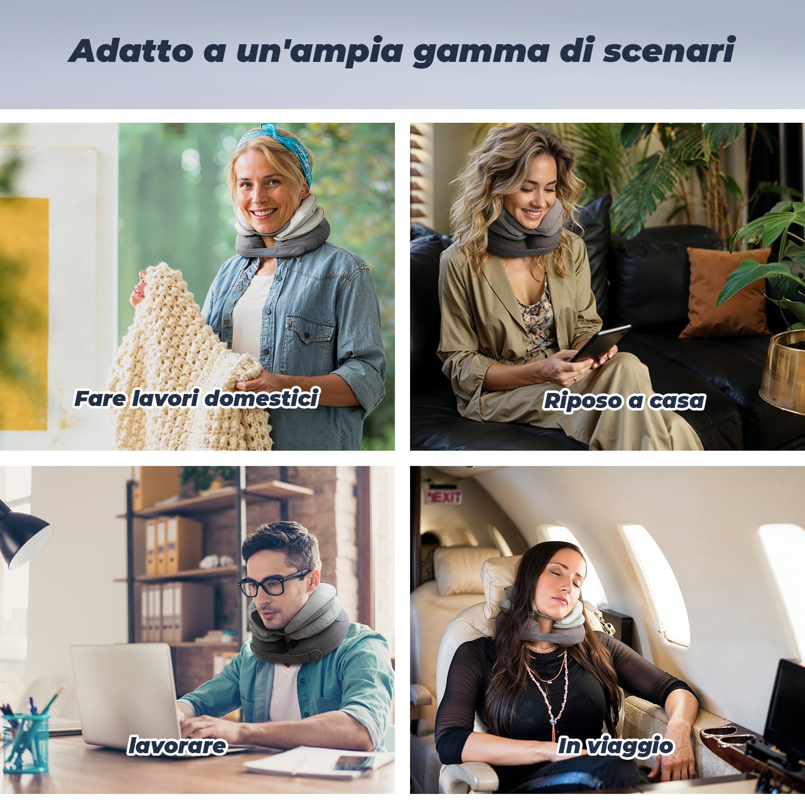 Tech Love Dispositivo di Trazione Cervicale per Collo, Collare per Cervicale Gonfiabile, per alleviare la pressione, fornisce supporto per il collo, Ideale per l'uso a casa o in viaggio