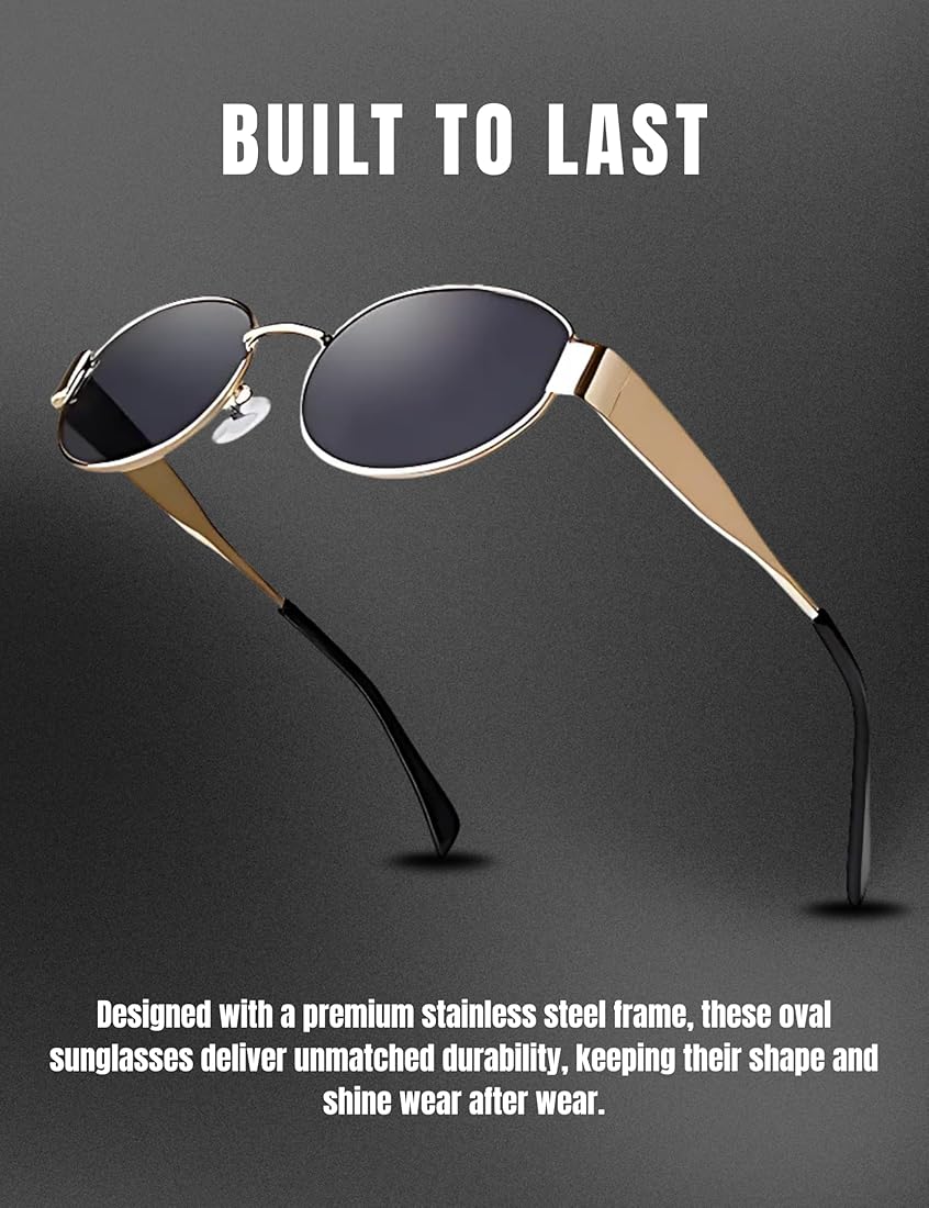 Buy 4Flaunt Retro Oval Non-Polarized Sunglasses For Women & Men