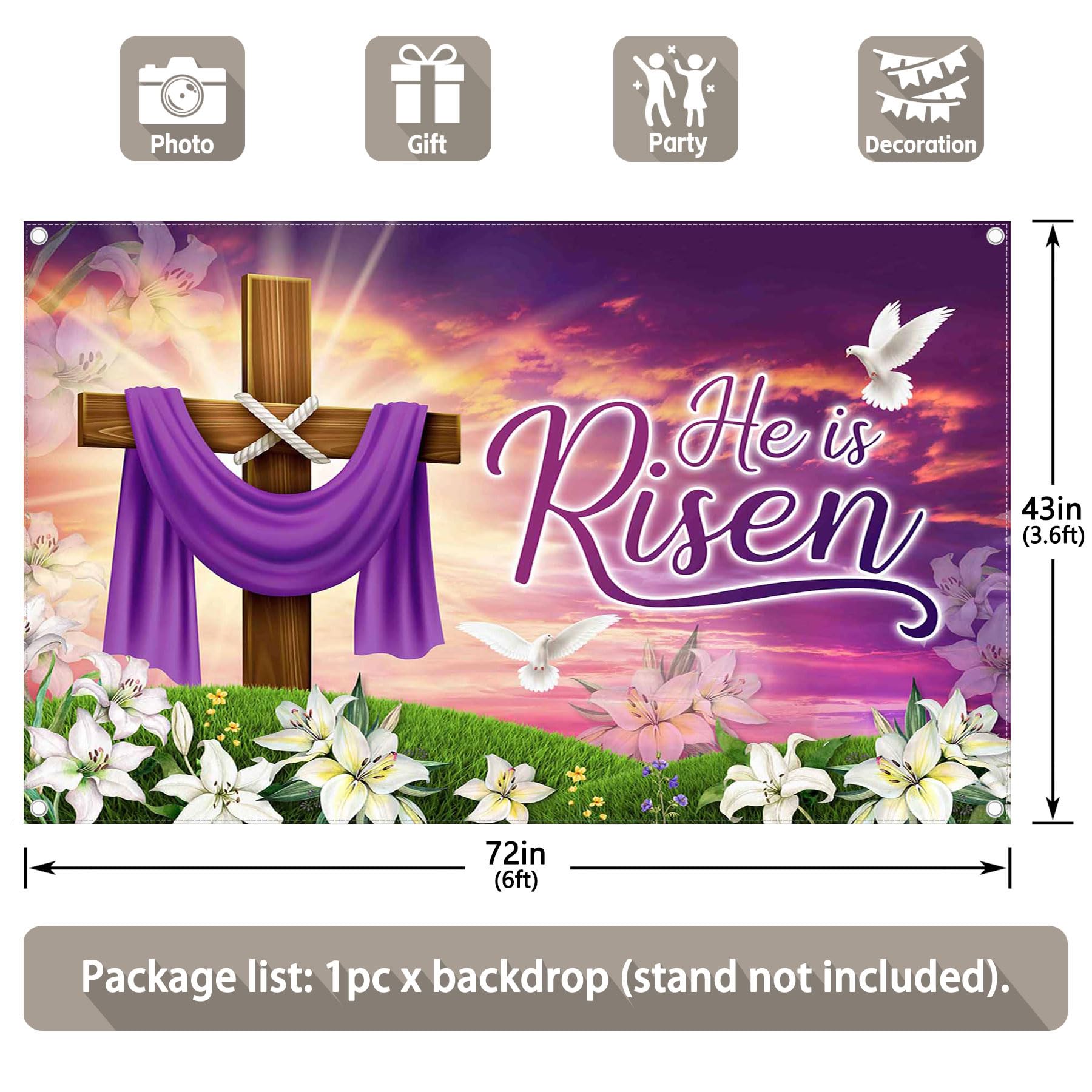 Easter Cross Decorations Dudaacvt Easter Backdrop - 7x5ft Religious He ...