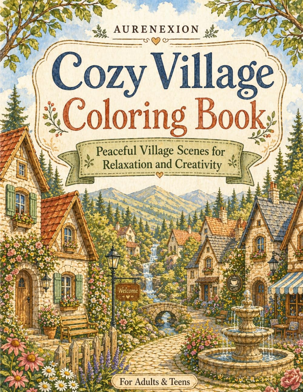 Cozy Village Coloring Book: Peaceful Village Scenes for Relaxation and Creativity (AURENEXION Cozy Collection)