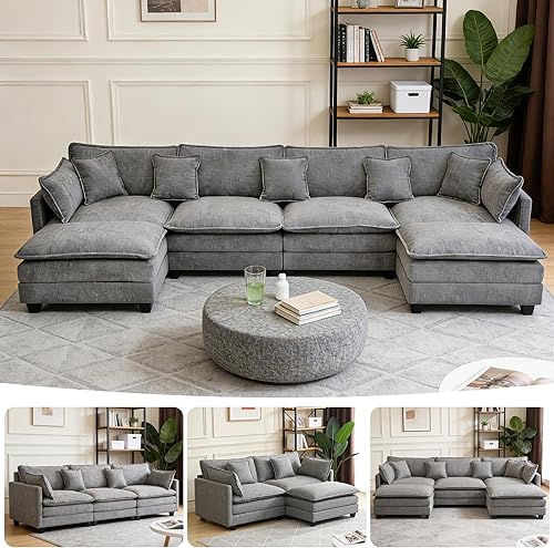 Miniatura 28 de Sofá seccional, cómodo sofá modular de nube, sofá modular de asiento profundo, sofá moderno en la nube, sofás modulares para sala de estar,