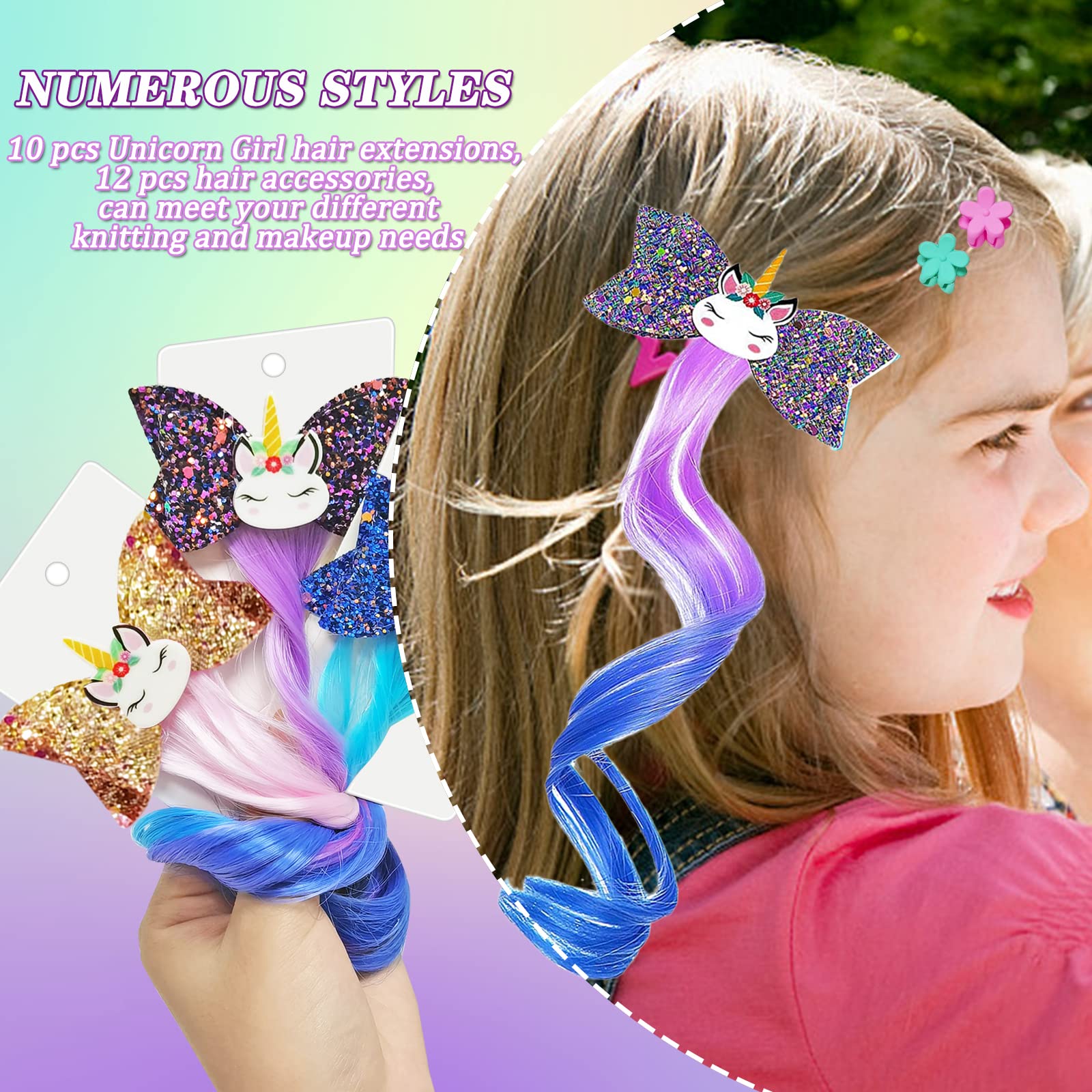 Unicornio Con Peine Y Pinzas Simba Familia De Unicornios Pequeños – 2 Caballos Flocados De 10 Y 14 Cm Con Peine Y Pinzas – Rosa Y Naranja Claro – +3 Años