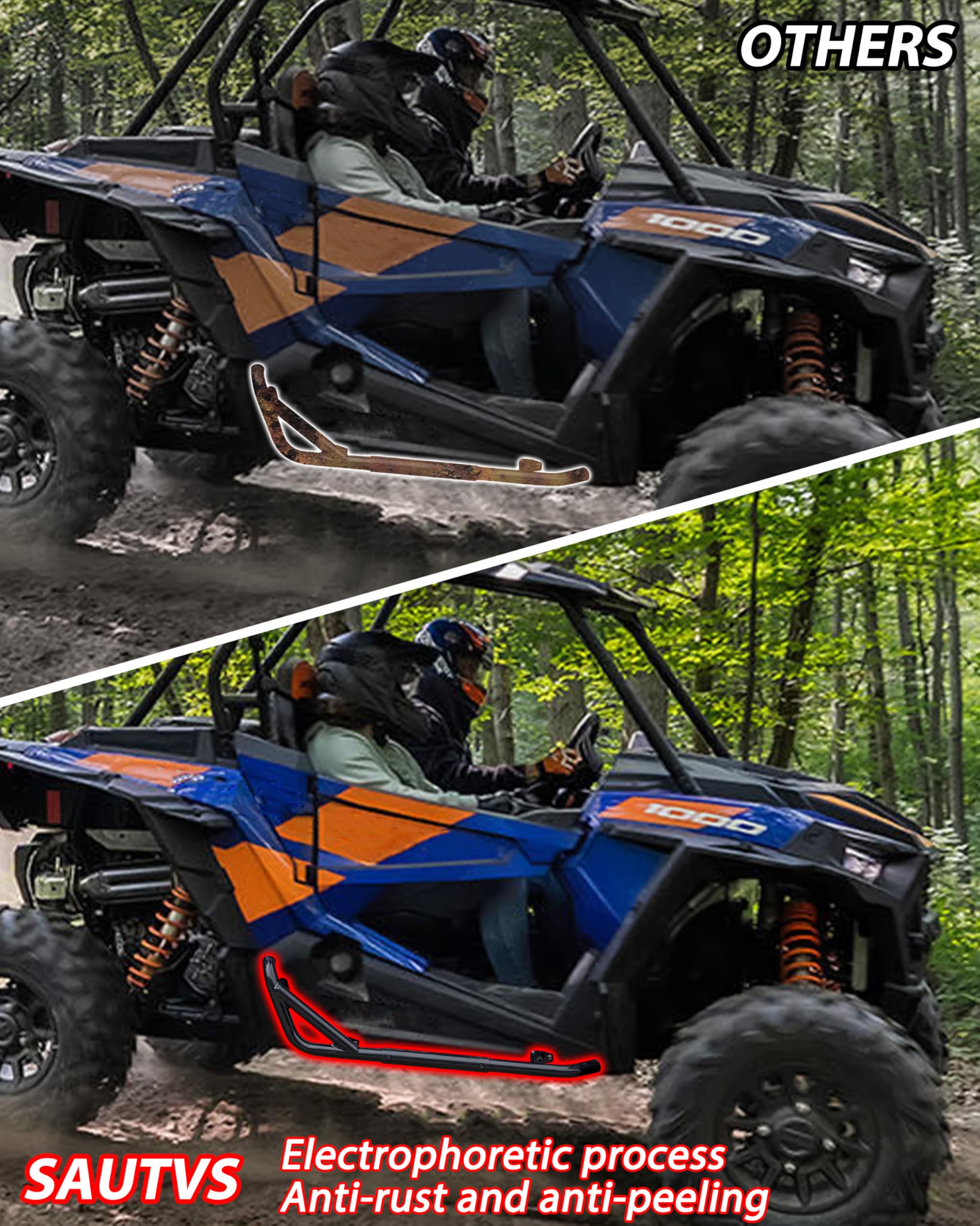 SAUTVS Barre Nerf Sliders Rock Sliders per RZR XP 1000 14-22, telaio di protezione paraurti laterale combinato per Polaris RZR S 1000 XP 1000 Turbo 900 Trail S 900 2014-2022 accessori -2 posti
