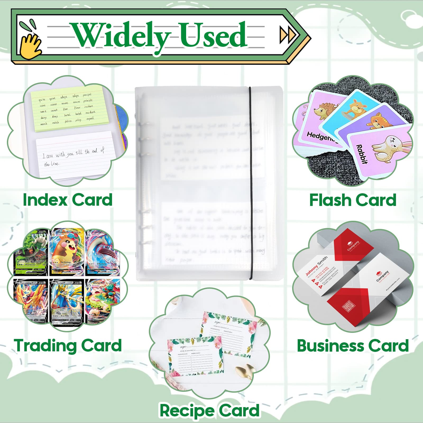 3x5 Inch Index Card Binder With 3-Pocket Sleeves - Organizer For Recipes,  Flashcards, Notes, Portable & Durable