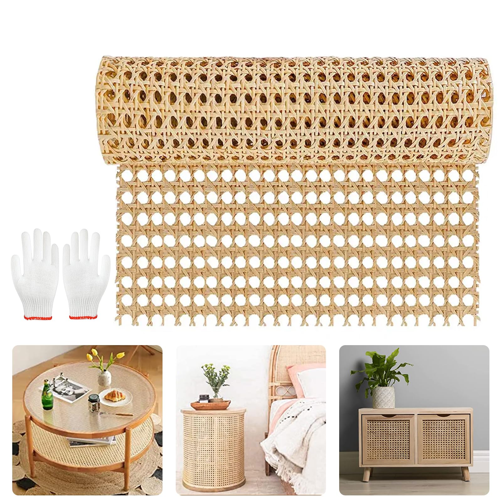 Rotolo di nastro in rattan intrecciato viennese, per fai da te, design a nido d'ape, 1,5 m x 35 cm, perfetto per artigianato, decorazioni per la casa e confezioni regalo
