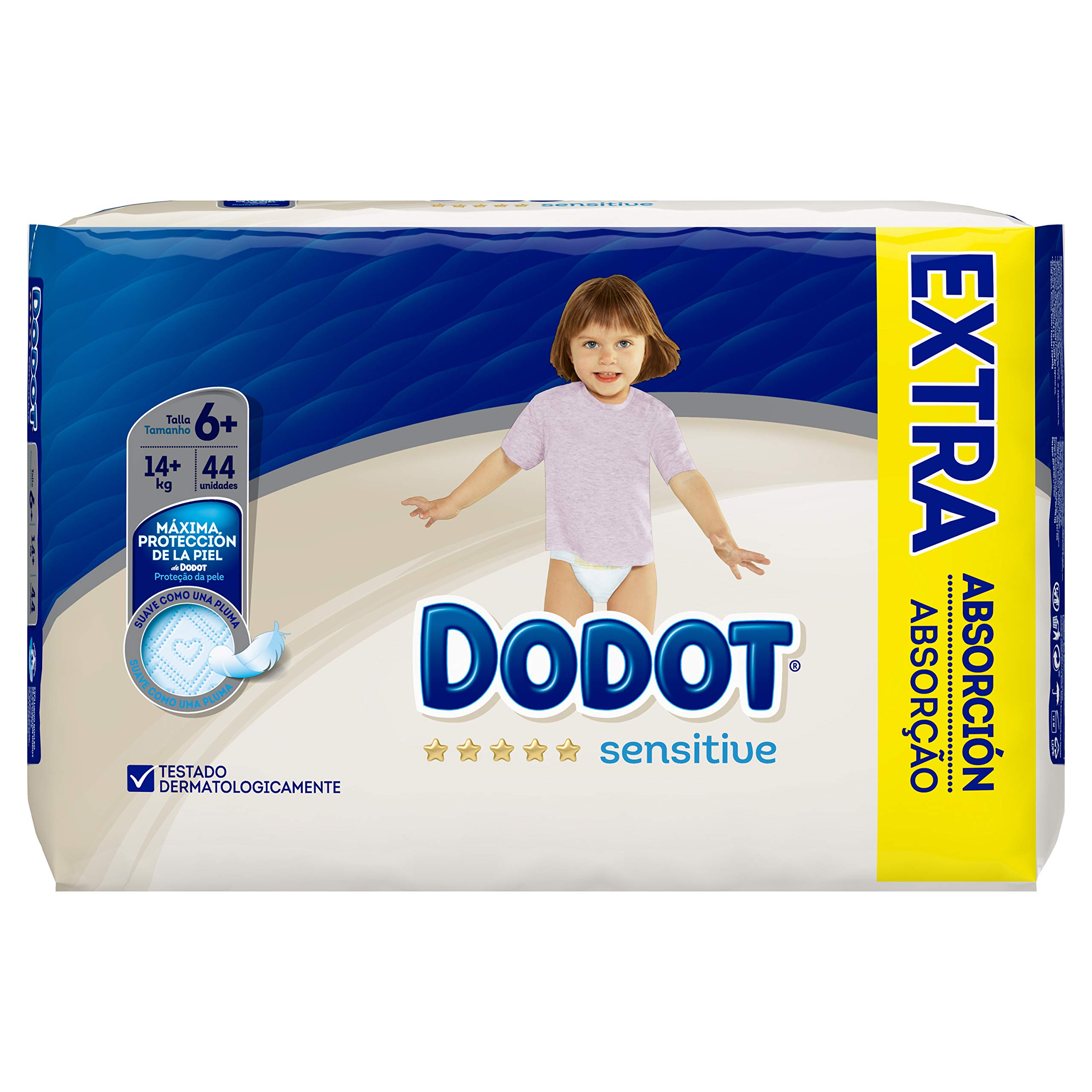 DODOTSensitive Nappies Size 6+ – 44 Nappies, 14 kg +