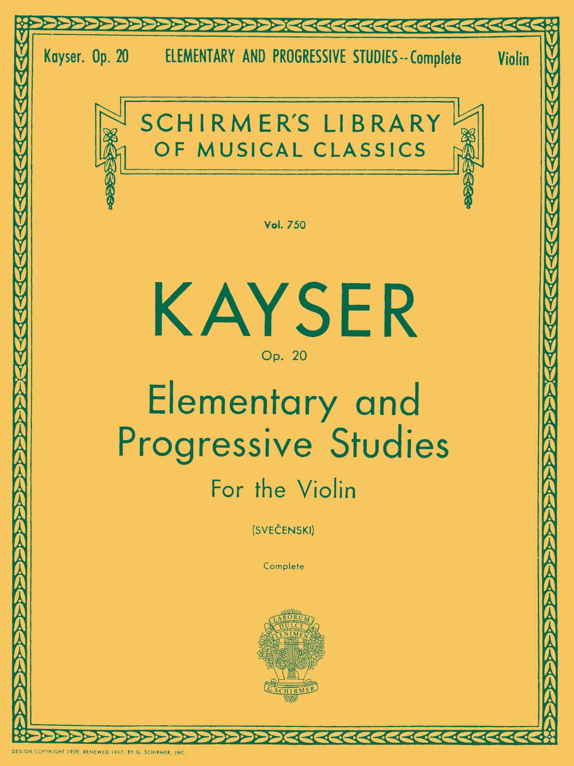 Heinrich Ernst Kayser: 36 Elementary and Progressive Studies, Complete, Op. ...