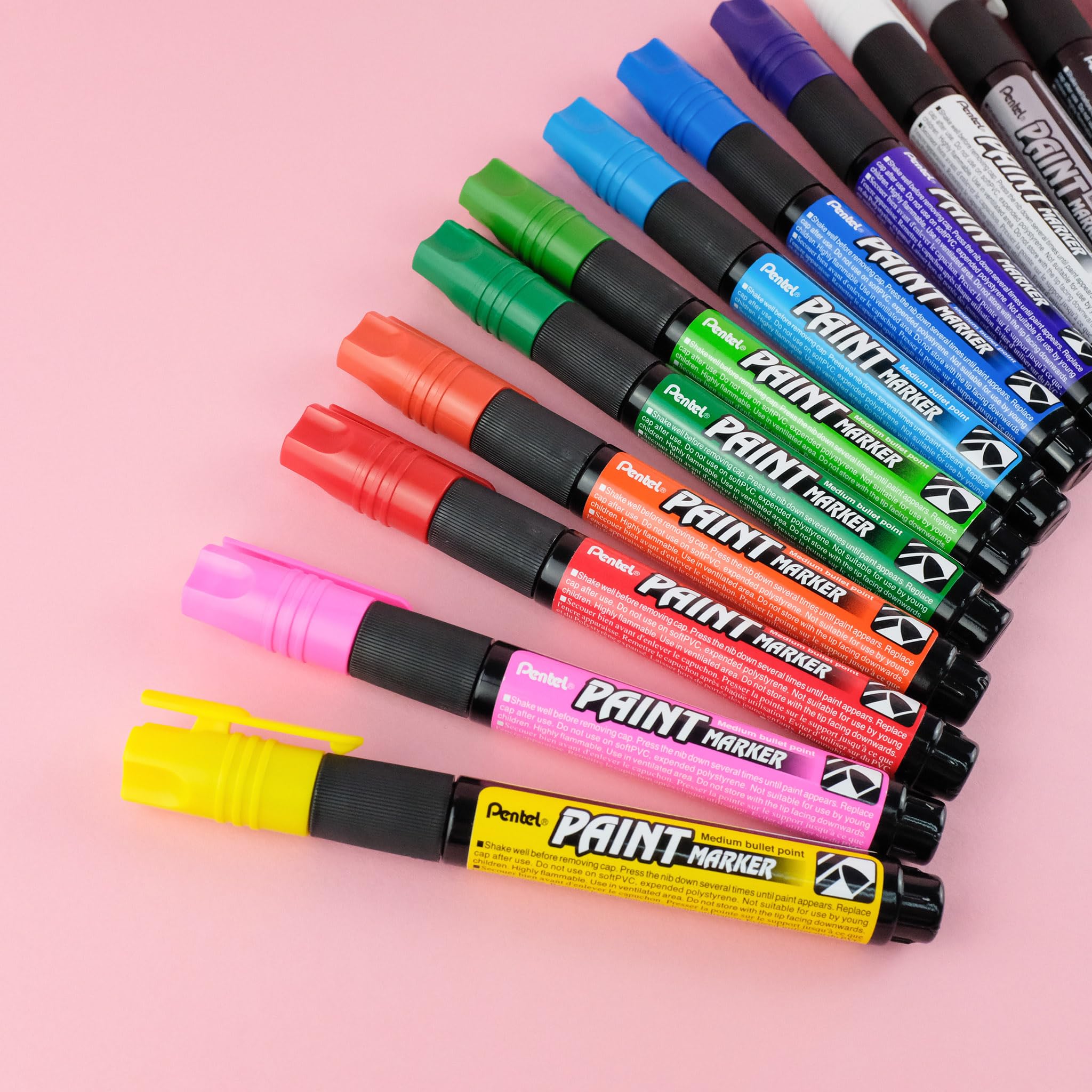 Pentel Paint Marker Lot de 12 Marqueurs permanents Orange