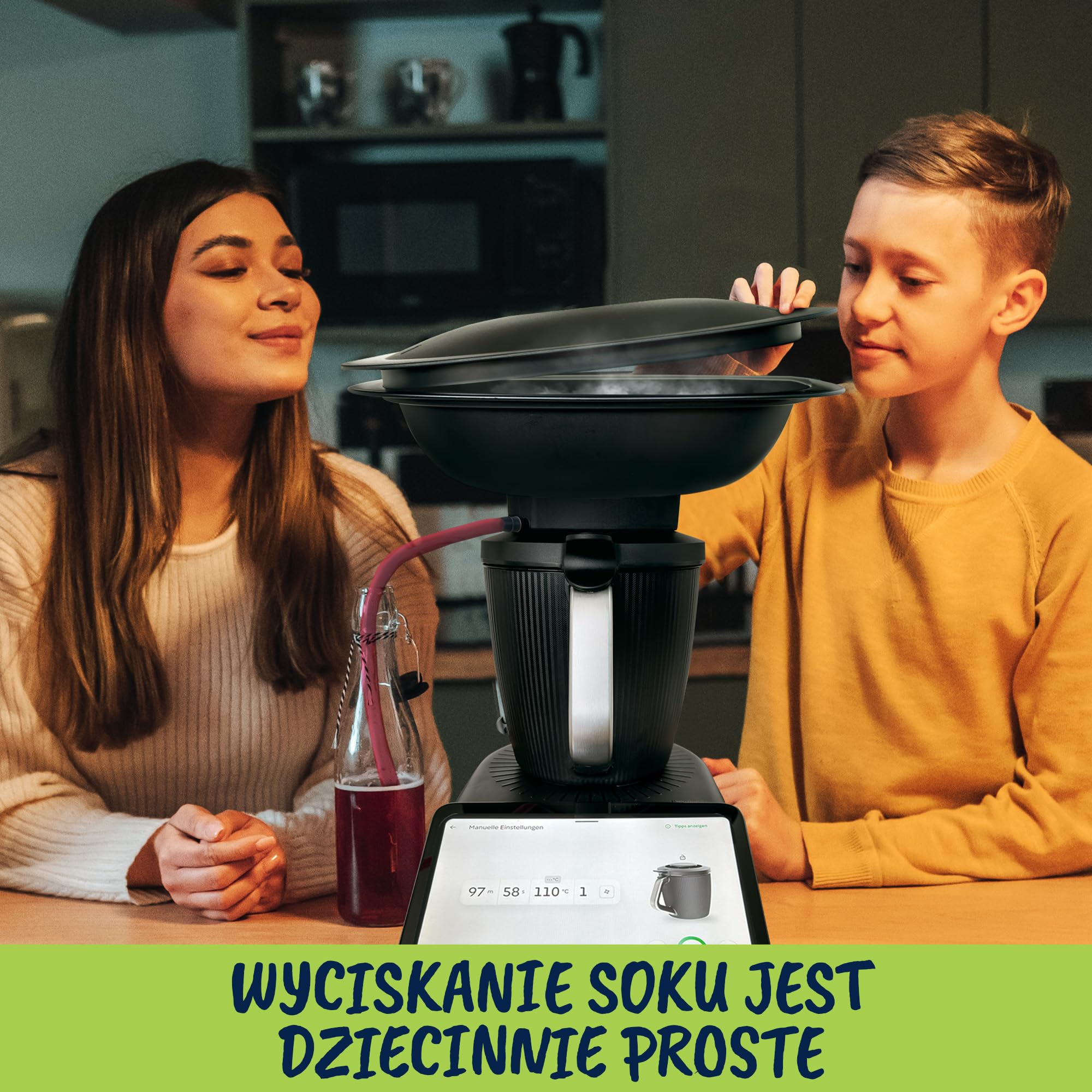 MixFino Sokownik Parowy do Thermomix TM7 – Sok z Owoców i Warzyw | Nasadka tylko do Thermomix TM7 · PP i silikon platynowy, do żywności · do 2 kg owoców na sok i galaretki · e-book przepisów