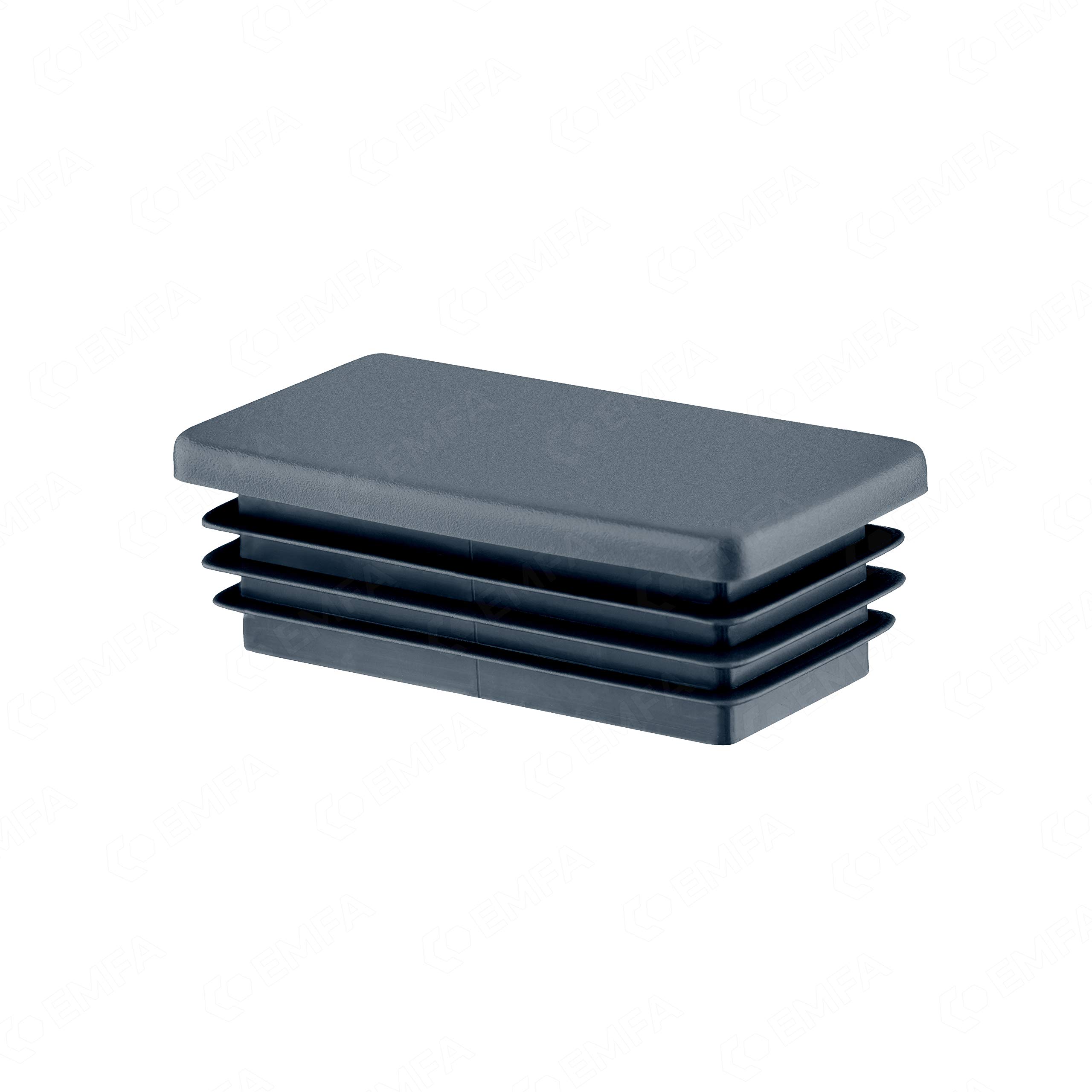 EMFA Plastic End Caps 50x20 mm – Anthracite Rectangular Tube Inserts – Lamella Plugs for Metal Tubes and Structures – 5 Pack – 5x2 cm