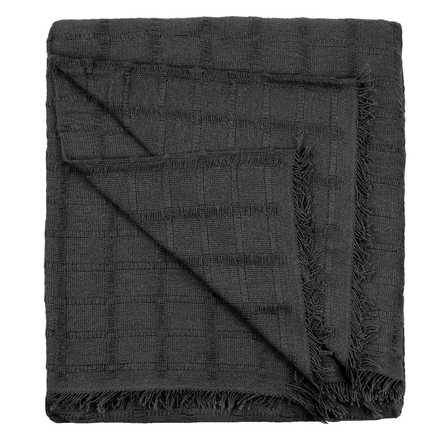 HOME MERCURY - Colcha Multiusos Sofa, Cubrecama, Jarapas, Manta Foulard, Plaid para Cama, Cubresofa, Cómoda Practica y Suave. Poliéster Algodón. (180X260CM, Cuadro Negro)