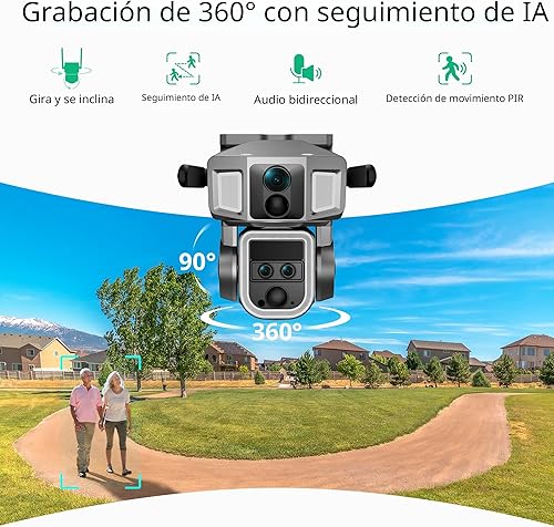 Miniatura 5 de Dragon Touch Cámara de seguridad celular 4G LTE, cámara solar inalámbrica 4K para exteriores 12000mAh, 4G o WiFi Duo-Mode, zoom óptico 10x,