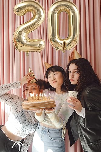 Miniatura 6 de Globos de oro claro de 40 pulgadas con el número 30, globos gigantes de 30 pulgadas de aluminio Mylar helio, globo digital grande de números de