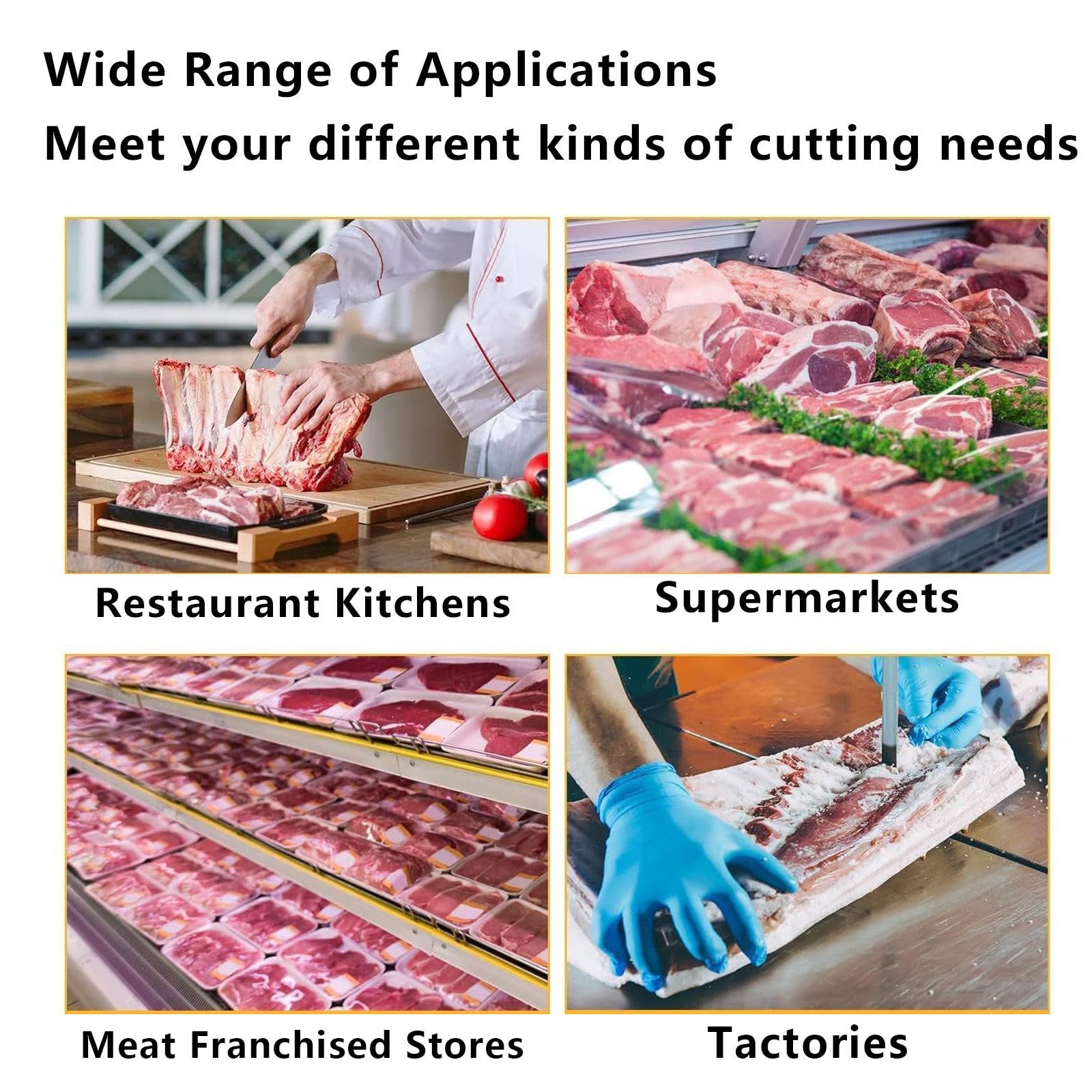 Sierra de Cinta de Acero Inoxidable de Alta Potencia para un Corte eficiente de Carne y Huesos, Ideal para procesamiento de Pescado, Carne de Res y Carne congelada
