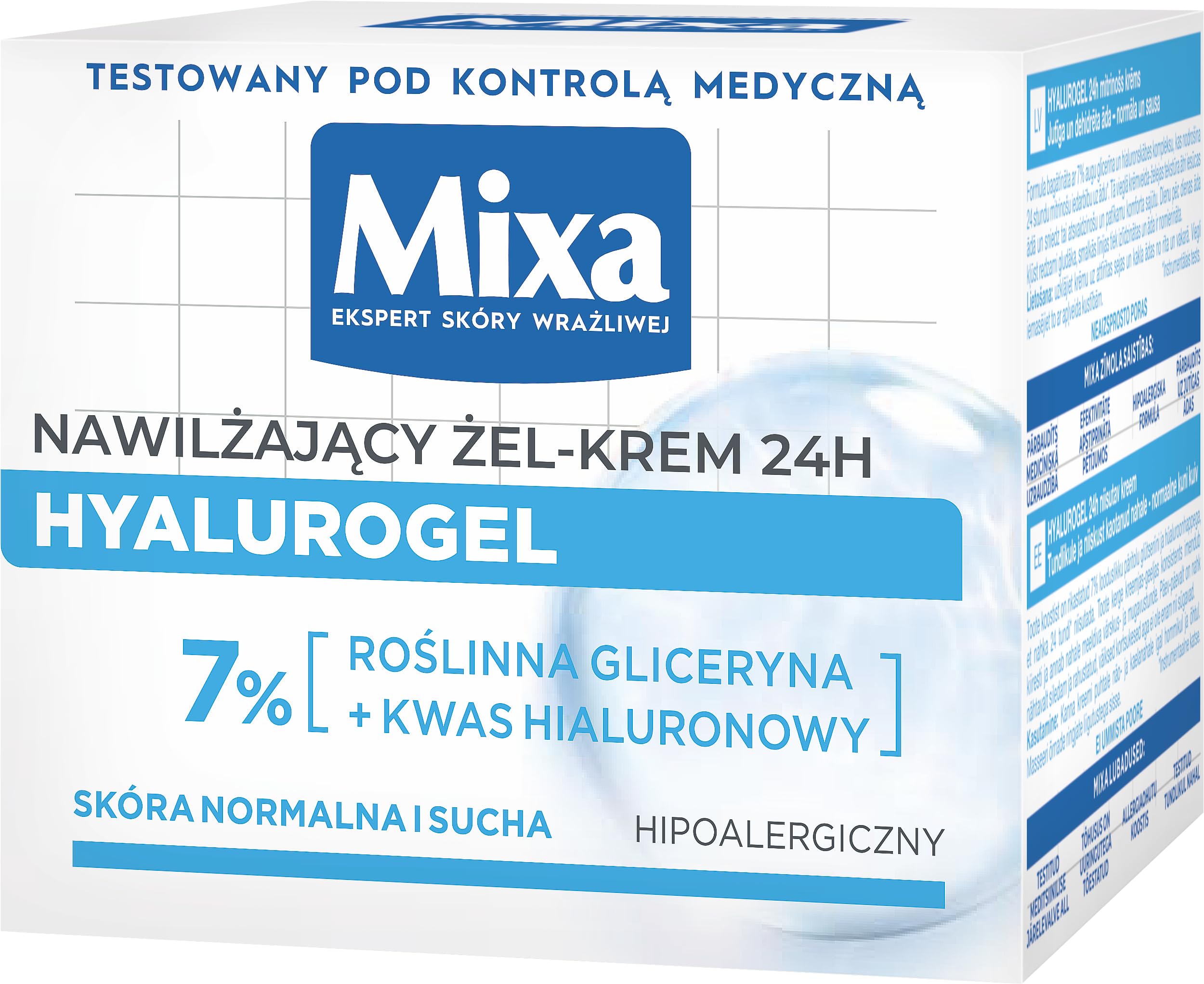 Mixa Hyalurogel Krem Nawilżający, 50 ml