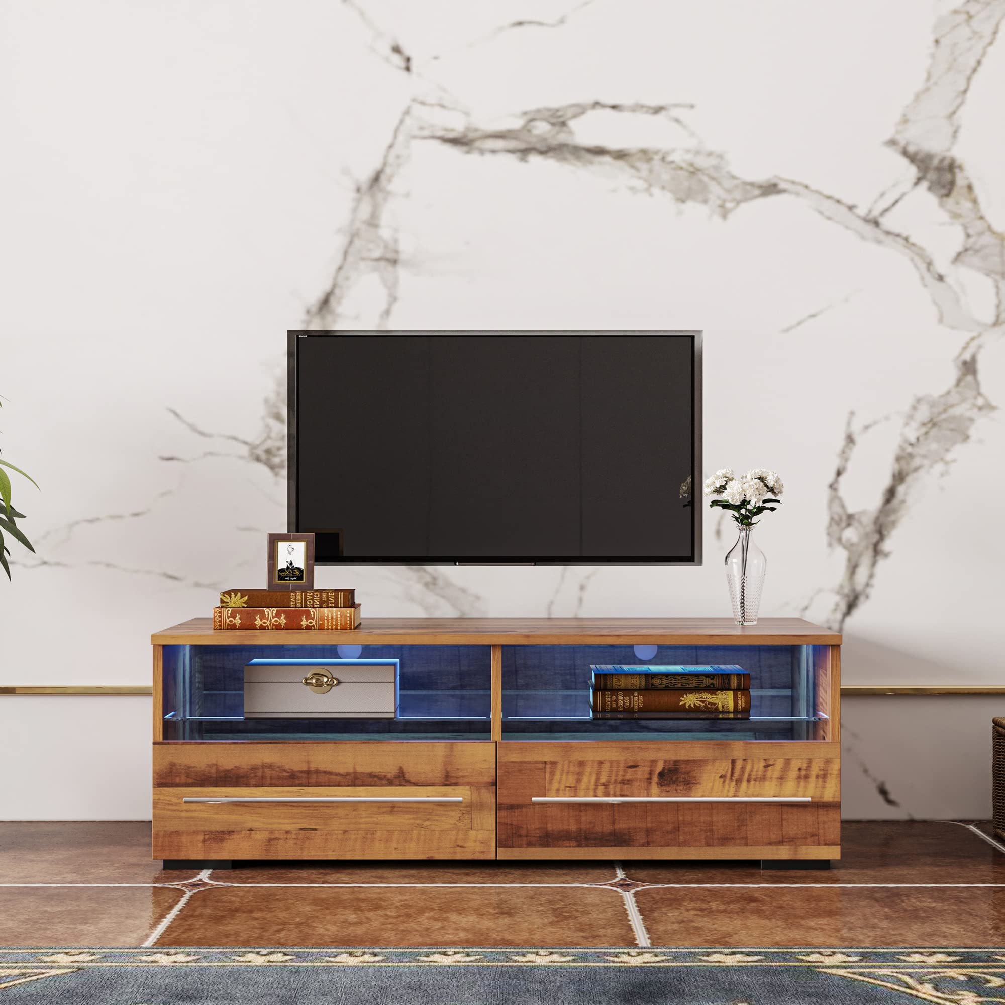 Amazon.com: VejiA The Wood Grain Color TV Cabinet has Two