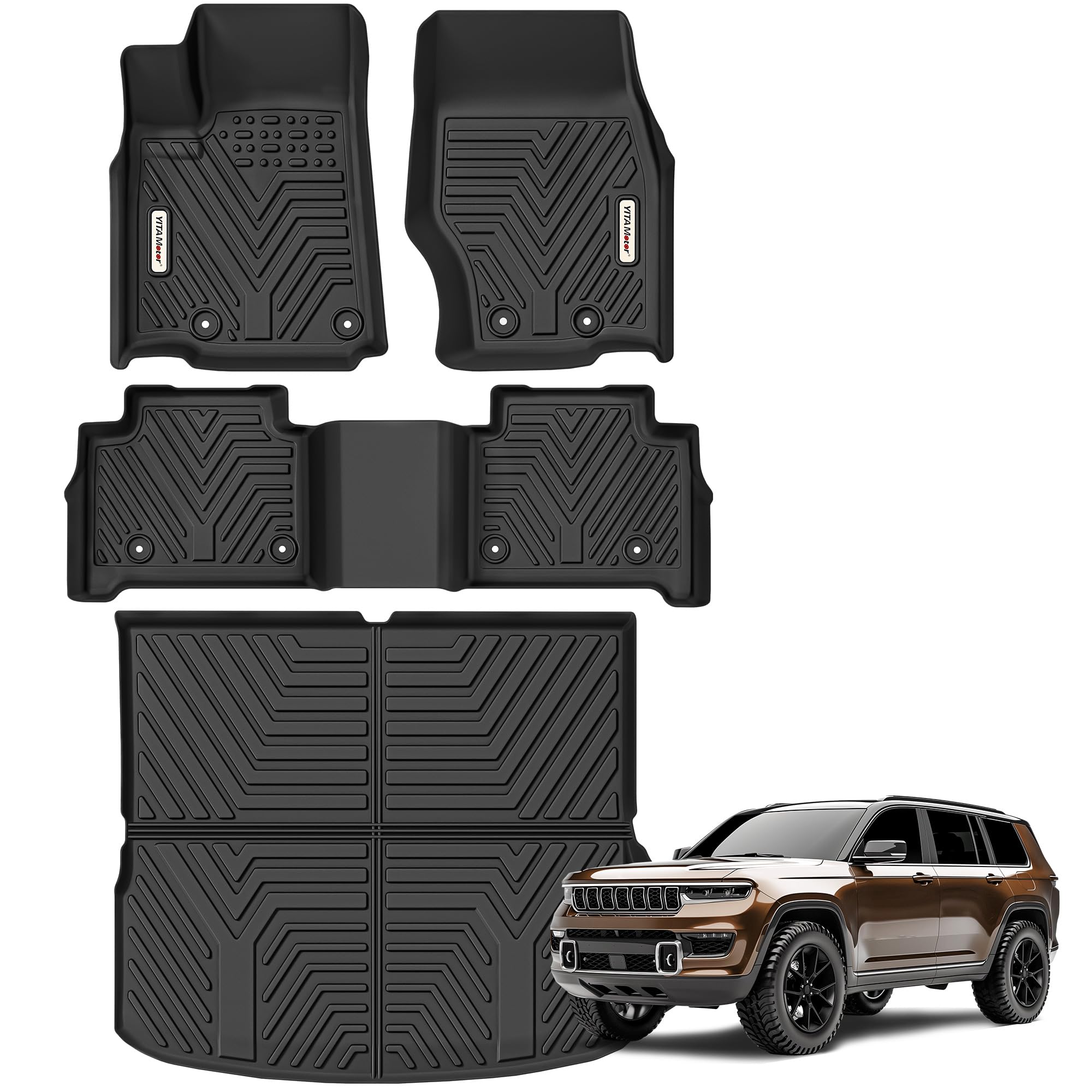 YITAMOTOR Floor Mats and Cargo Mats for Jeep Grand Cherokee Include 4xe NOT for L or WK 2022-2025