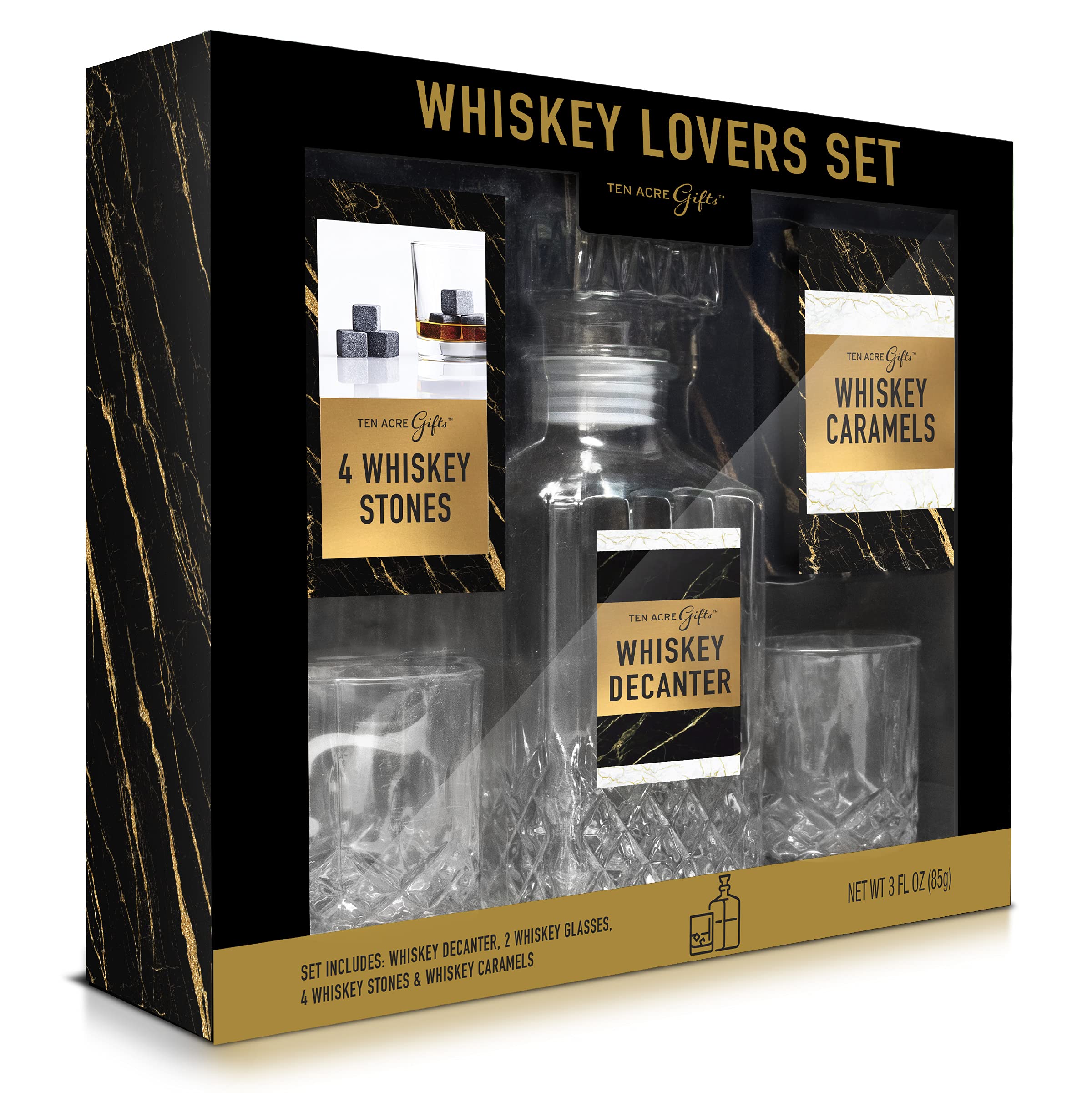 Buy Ten Acre Gifts Whiskey Love Craft Cocktail Set Two Whiskey Glasses, Whiskey Decanter, Four Buy Ten Acre Gifts Whiskey Love Craft Cocktail Set Two Whiskey Glasses, Whiskey Decanter, Four
