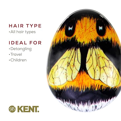 Miniatura 6 de Kent PBEE Bumblebee Pebble - Cepillo masajeador de cuero cabelludo para champú, cepillo de ducha y cepillo desenredante de tamaño de viaje,