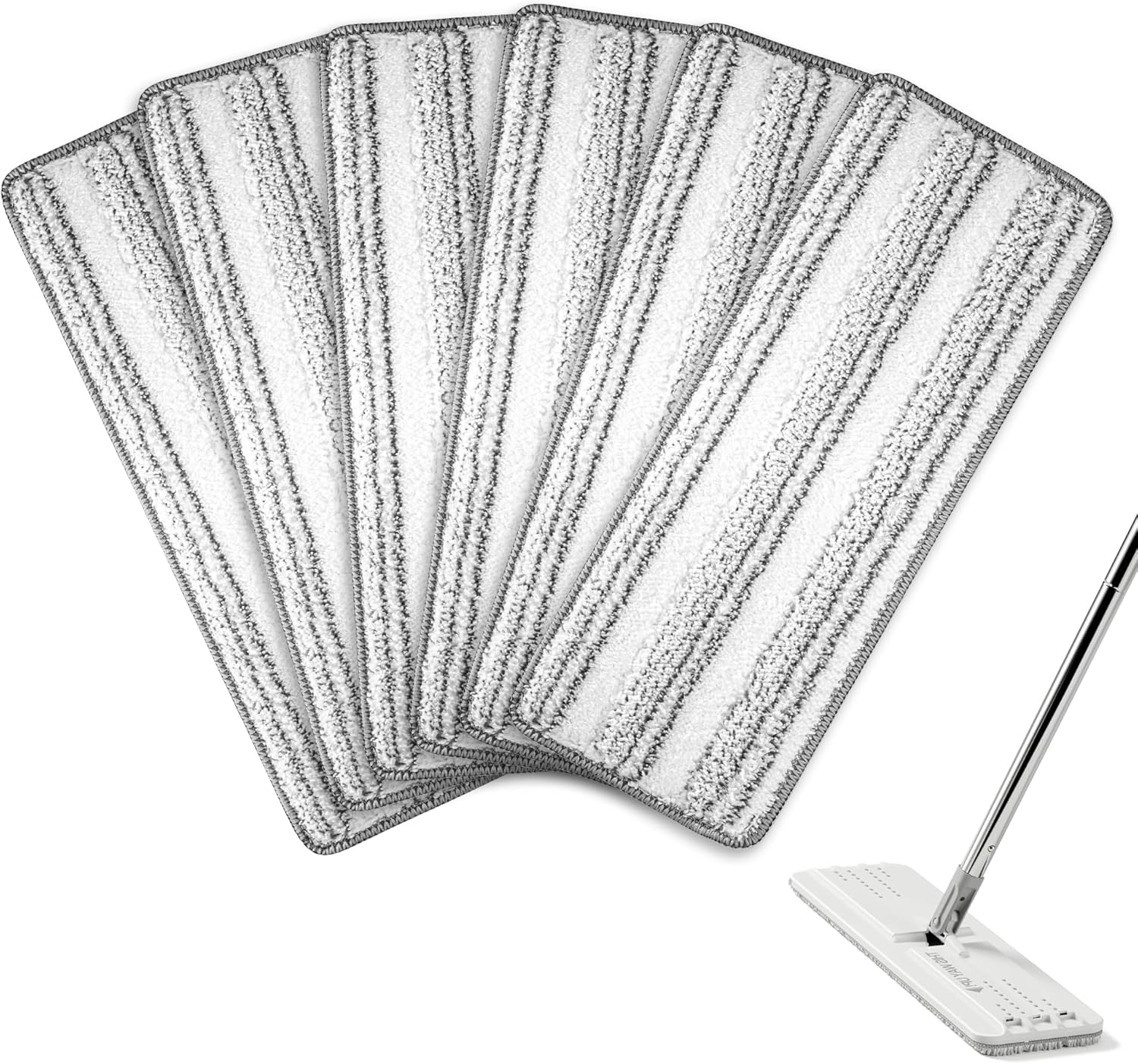Microfiber Flat Mop Pads, Washable Replacements.15 X 4.9