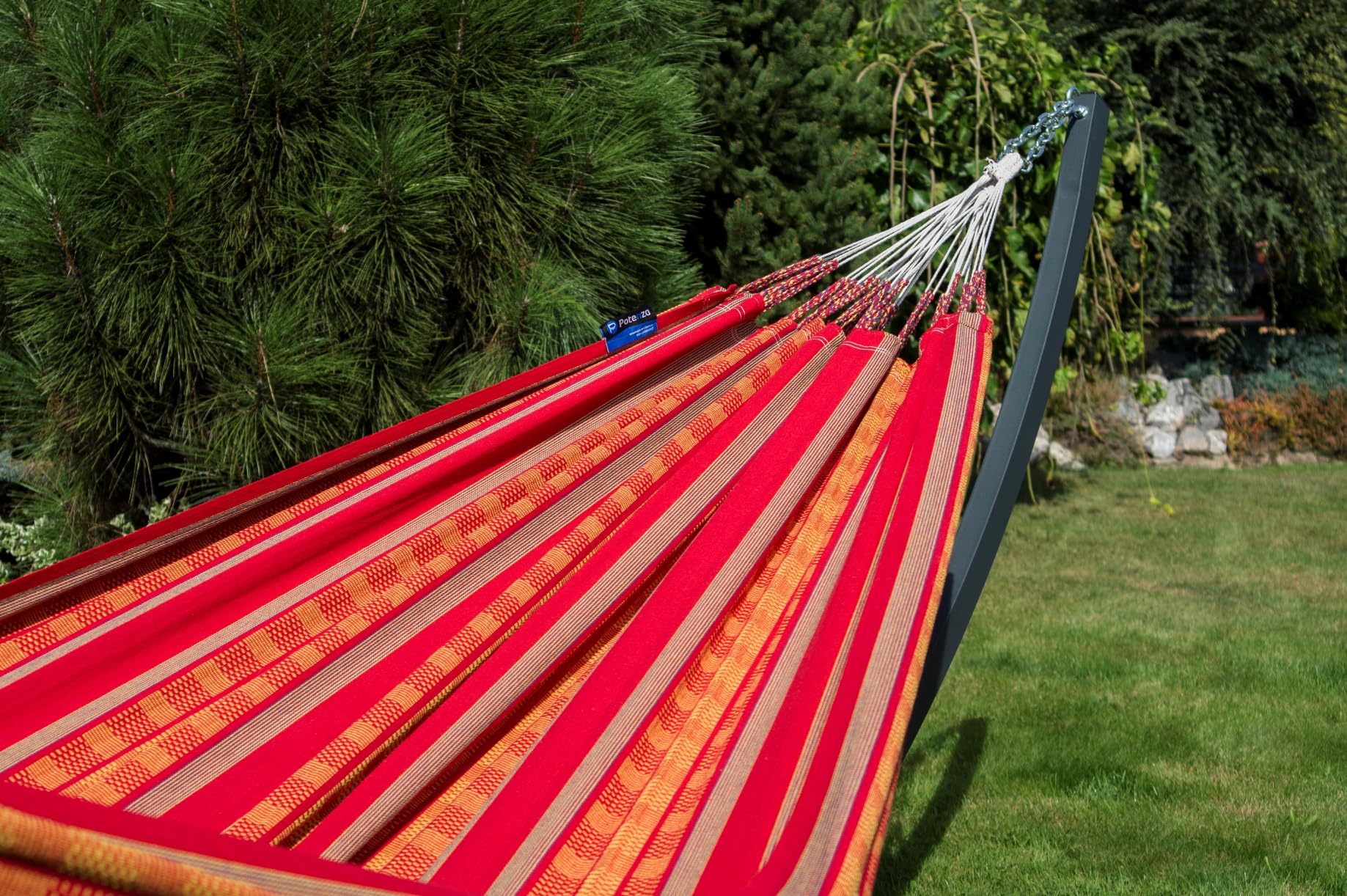 Potenza hamak kolumbijski PEREIRA Double | dla 2 osób | hamak 350x160 cm | nośność do 200 kg (Czerwony)