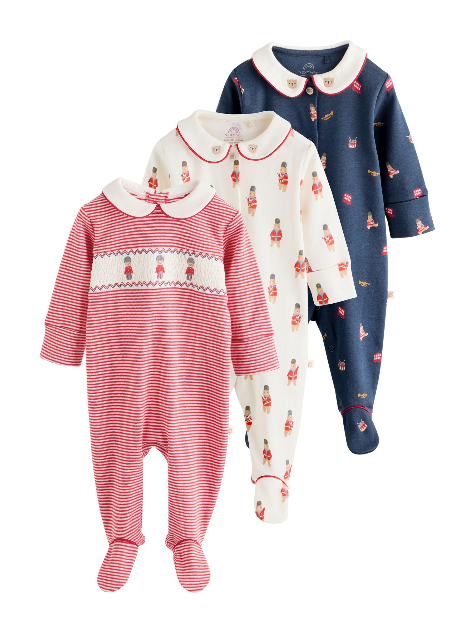 NEXT Bebés niño Pack de 3 Pijamas Tipo Pelele de bebé
