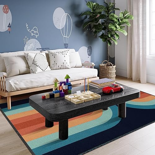 Miniatura 9 de Lahome Alfombras bohemias lavables de 5 x 7 pies, alfombra tejida con arco iris para sala de juegos, dormitorio, comedor, alfombra reversible de