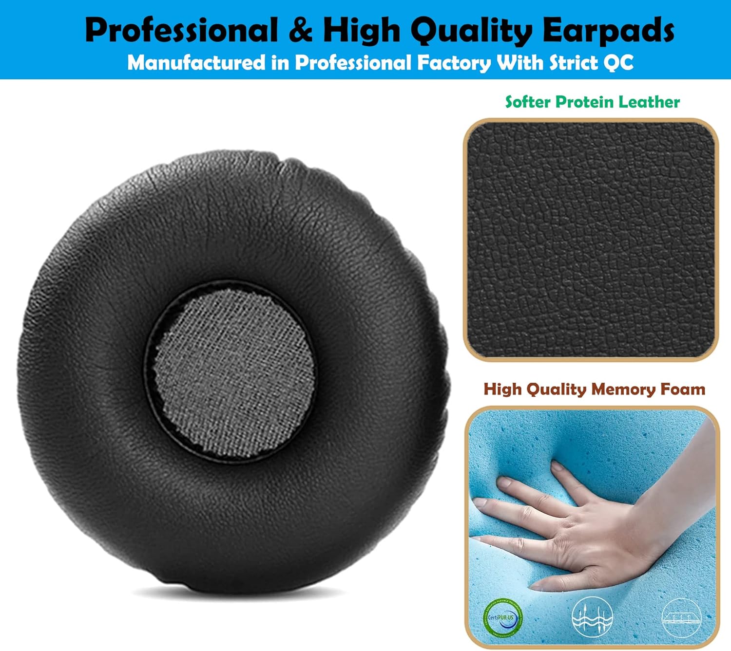 Durable Headphone Replacement Ear Pads Cushions Headset Earpads Compatible with Skullcandy Uproar Wireless On-Ear Headphone - Image 3