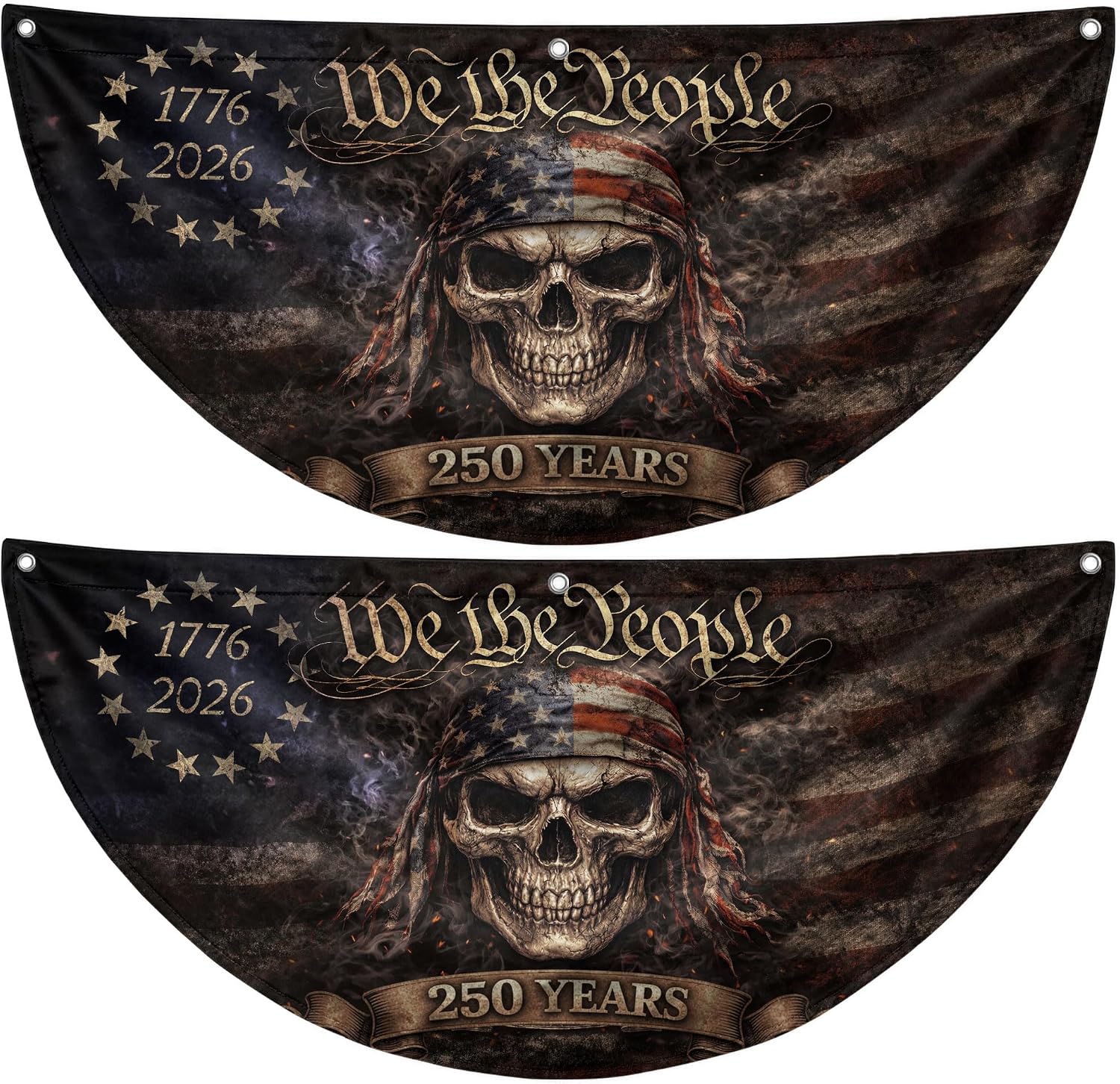 2 PCS We The People Flag 1.5x3 Ft, 1776-2026 Commemorative Banner, 250th Anniversary America Flag, American Flags For Fence, Patriotic Signs Hanging Decor House, Design Displayed On Both Sides 2