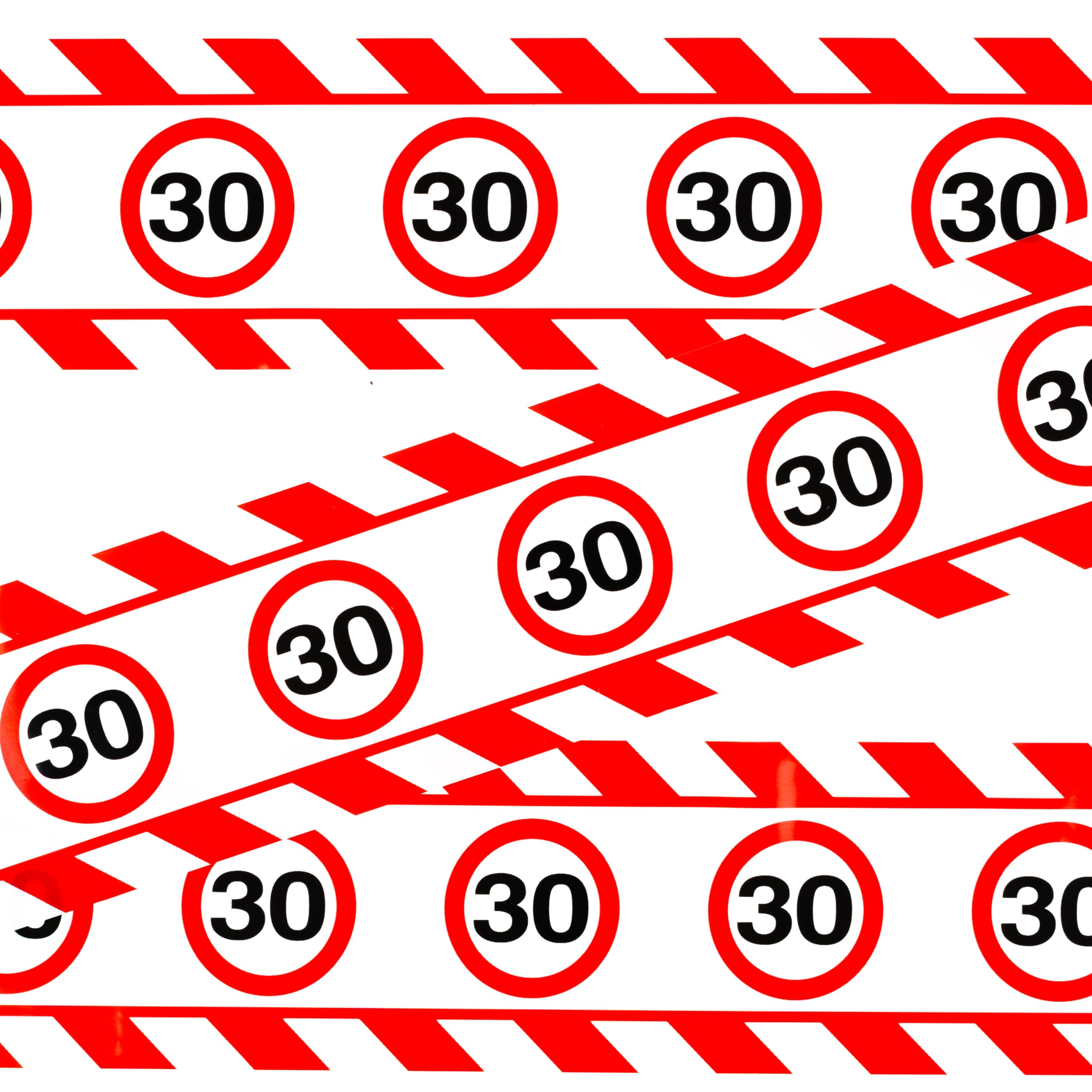 Tiwoca 30 Geburtstag Deko – lustiges Absperrband rot weiß mit Verkehrszeichen als originelle und witzige Geburtstagsdeko für einen gelungenen 30 Geburtstag Frauen oder Männer