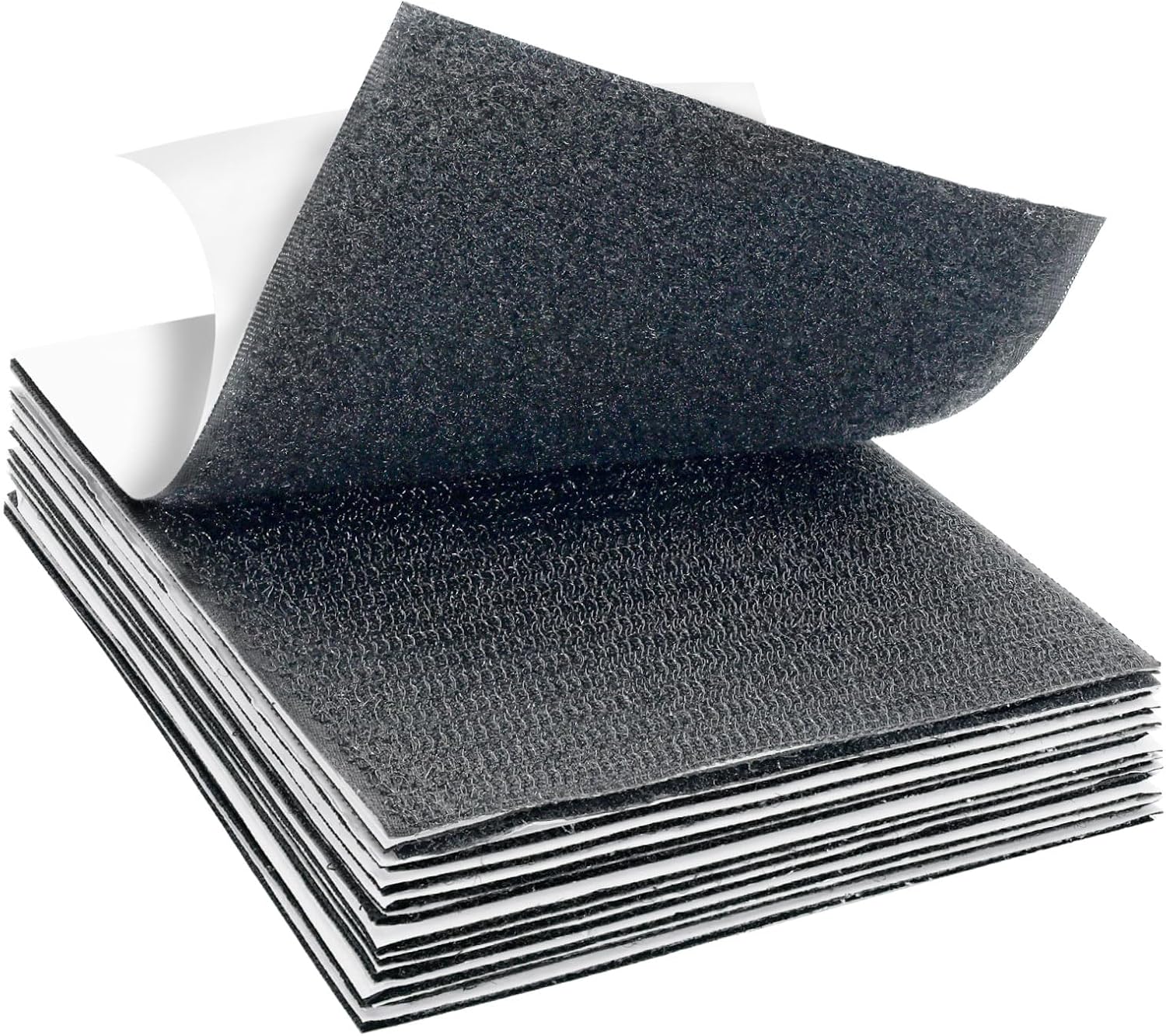 12 Sets - 4x6 inch Hook and Loop Strips with Adhesive,Black Hook and Loop Self Sticky Double Sided Heavy Duty Strips, Sticky Back for Fabrics Nylon Adhesive Tape for Home Office School and Crafting