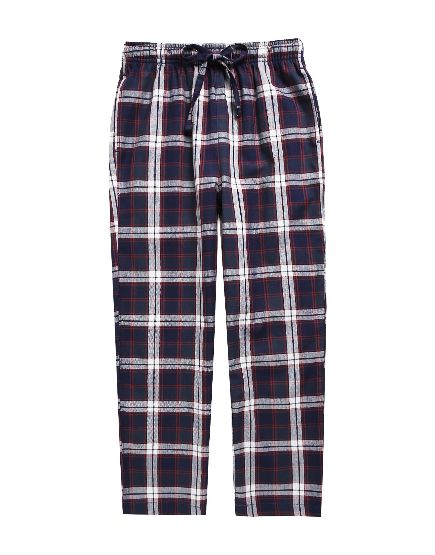 Kids Boys Woven Plaid Check Cotton Soft Lightweight Long Shorts Drawstring Pants with Pocket