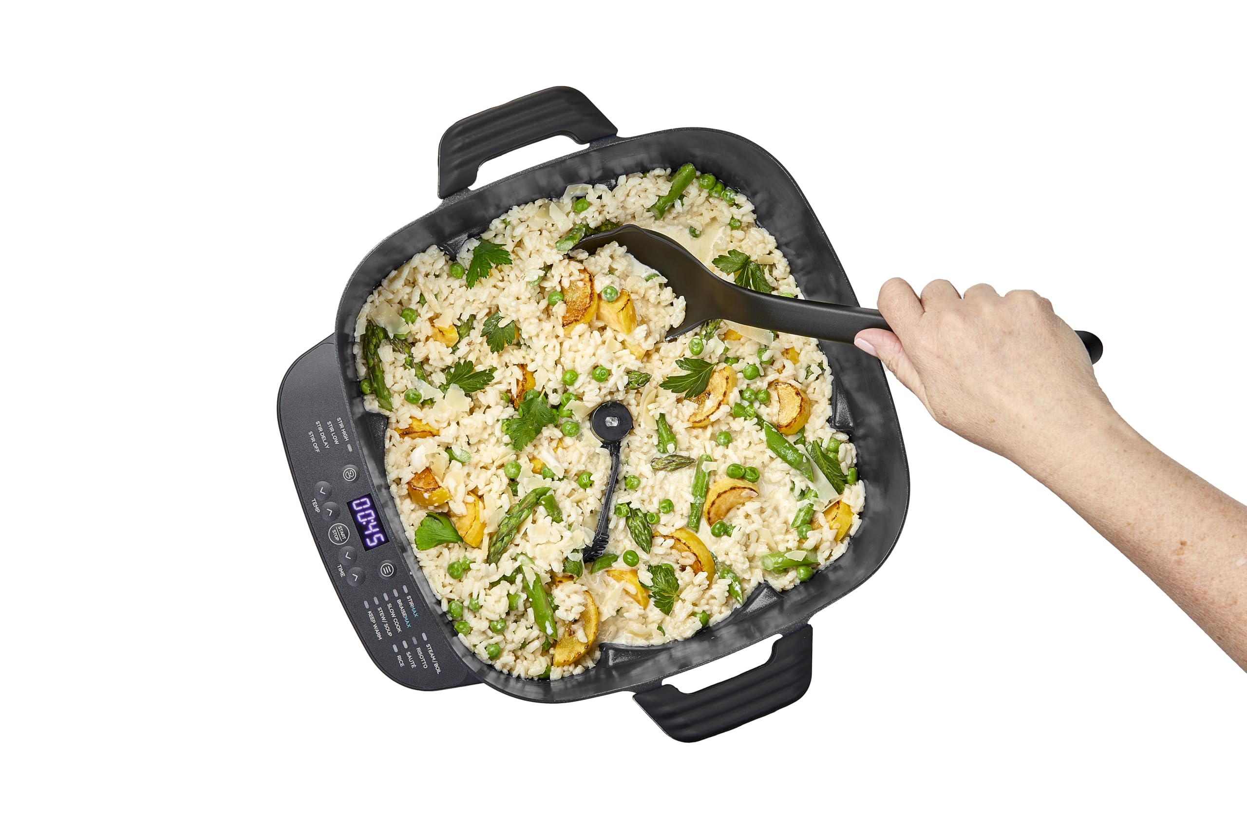 PowerXL™ StirMax™ Olla Multifuncional 5,7L con Tecnología StirMax™, 12 Funciones Preestablecidas, 1500W, Revestimiento Antiadherente Blue Diamond, Cocción Rápida, Diseño Compacto y Temporizador.