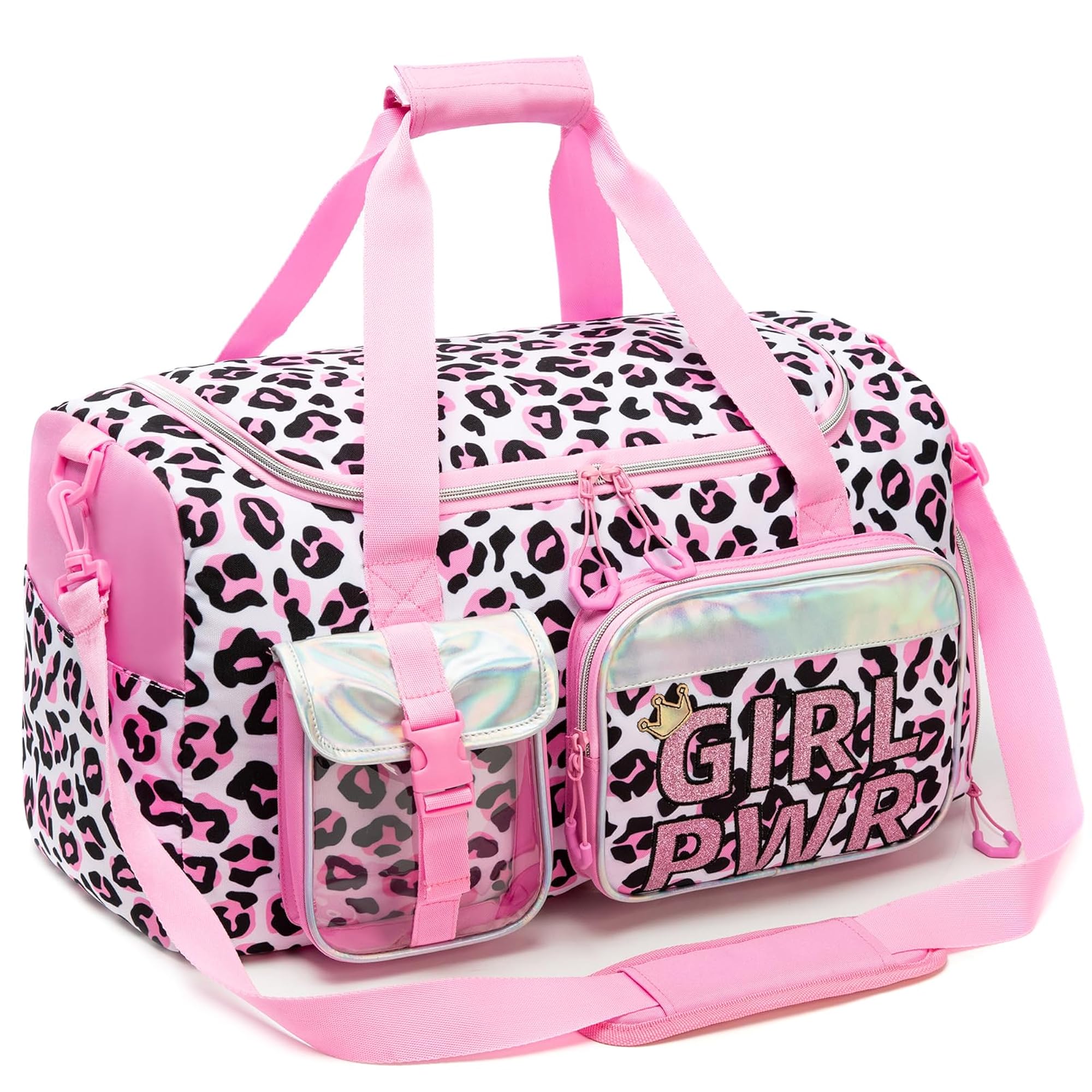 Kids Duffle Bag Girls Travel Bag, Star Purple