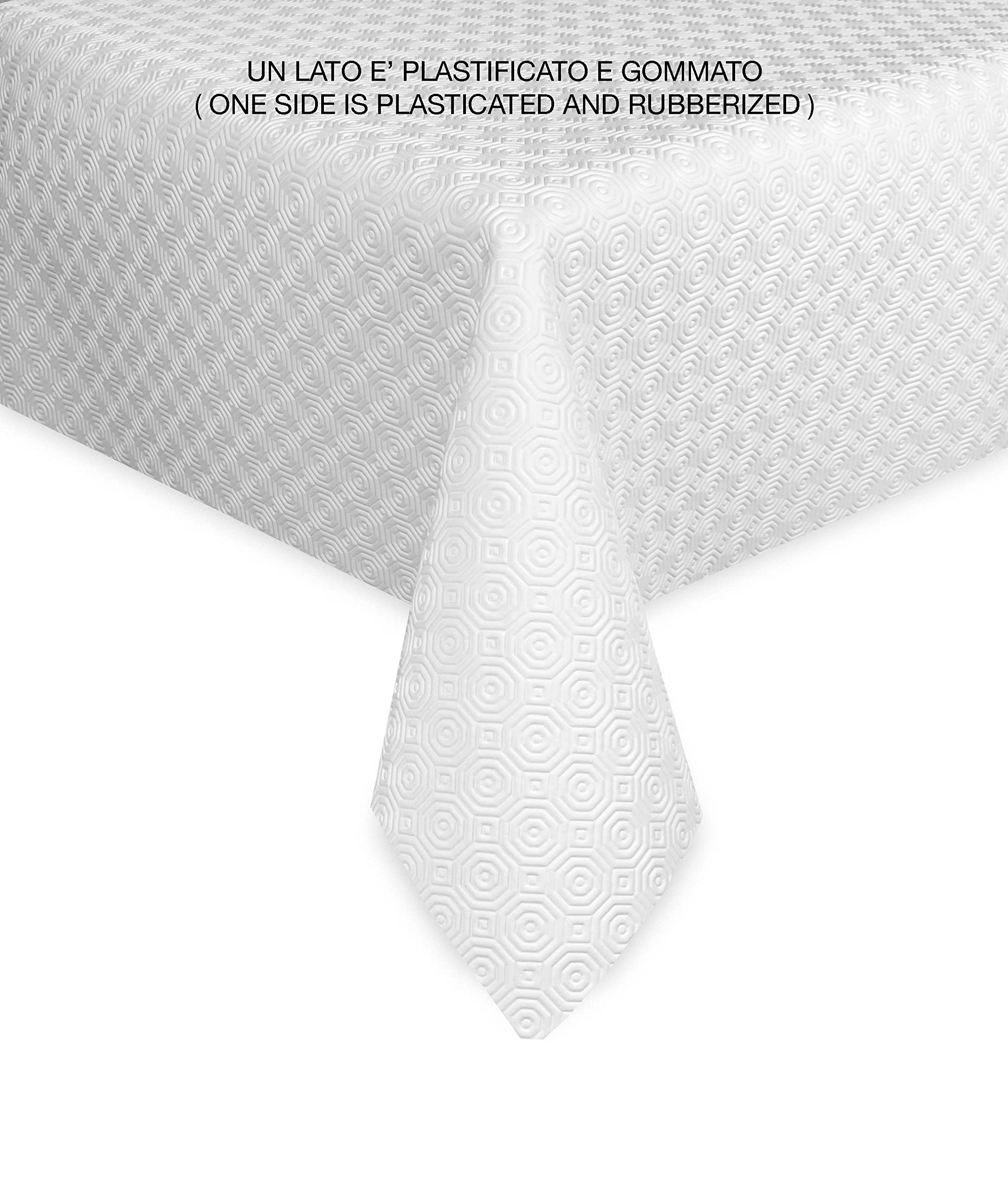 Tex Family Ottocento – Sottotovaglia Mollettone Salva Tavolo Bianco – PVC Gommato Antiscivolo e Feltro Antiurto 3 mm – Copritavolo Proteggi Tavolo Antimacchia Lavabile – Made in Italy – Cm. 140x260