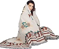 MACEVIA Native American Aztec Blanket for Couch, Rustic Southwest Blanket Decorations for Home, Country Boho Throw Blanket Western Bedroom Decor, Southwestern Blanket Tribal Decor (Aztec 03 50