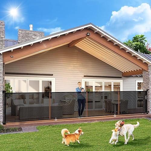 Miniatura 12 de Puertas de bebé retráctiles para escaleras, Pravoluxmax puerta retráctil extra ancha de 78" con varillas de soporte para la casa, puerta de