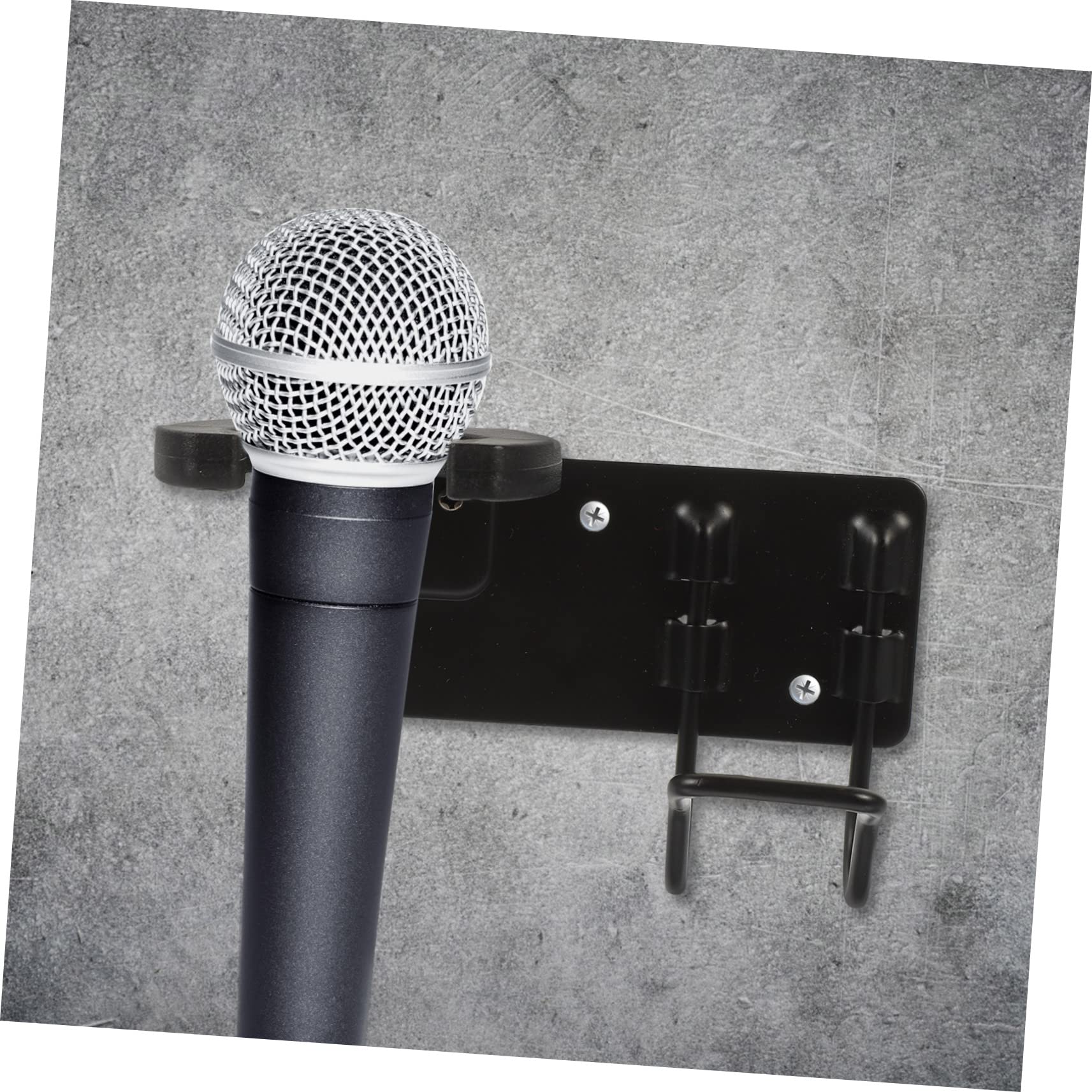 LIFKOME Iron Microphone Holder Wall Mounted Hook for Mic Storage Durable Mic Hanger with Screw Compatible with Microphones for Home Use