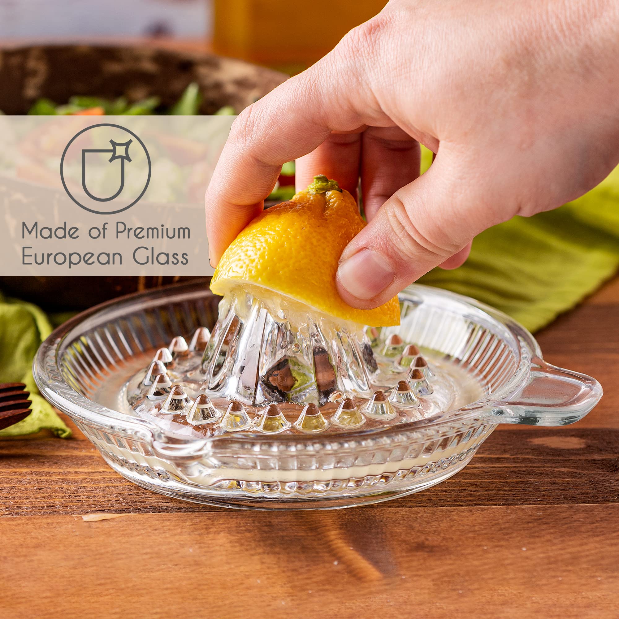 Crystalia Lemon Squeezer, Small Citrus Juicer, Extractor Manual Hand