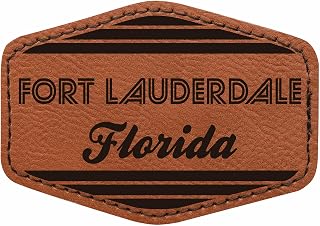 Fort Lauderdale Florida City Retro Souvenir 2x3 Hexagonal Iron-on Leatherette Patch with Adhesive Single