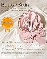 Vista 2 de YANIBEST Gorro de satén ajustable para mujeres que duermen, envoltura de doble capa para el cabello, reduce la fricción y evita el encrespamiento