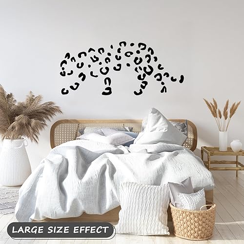 Miniatura 6 de 2 calcomanías de taza con estampado de leopardo, 7.9 x 5.7 pulgadas y calcomanías de pared de leopardo, 19.3 x 14.6 pulgadas, calcomanías de vinilo