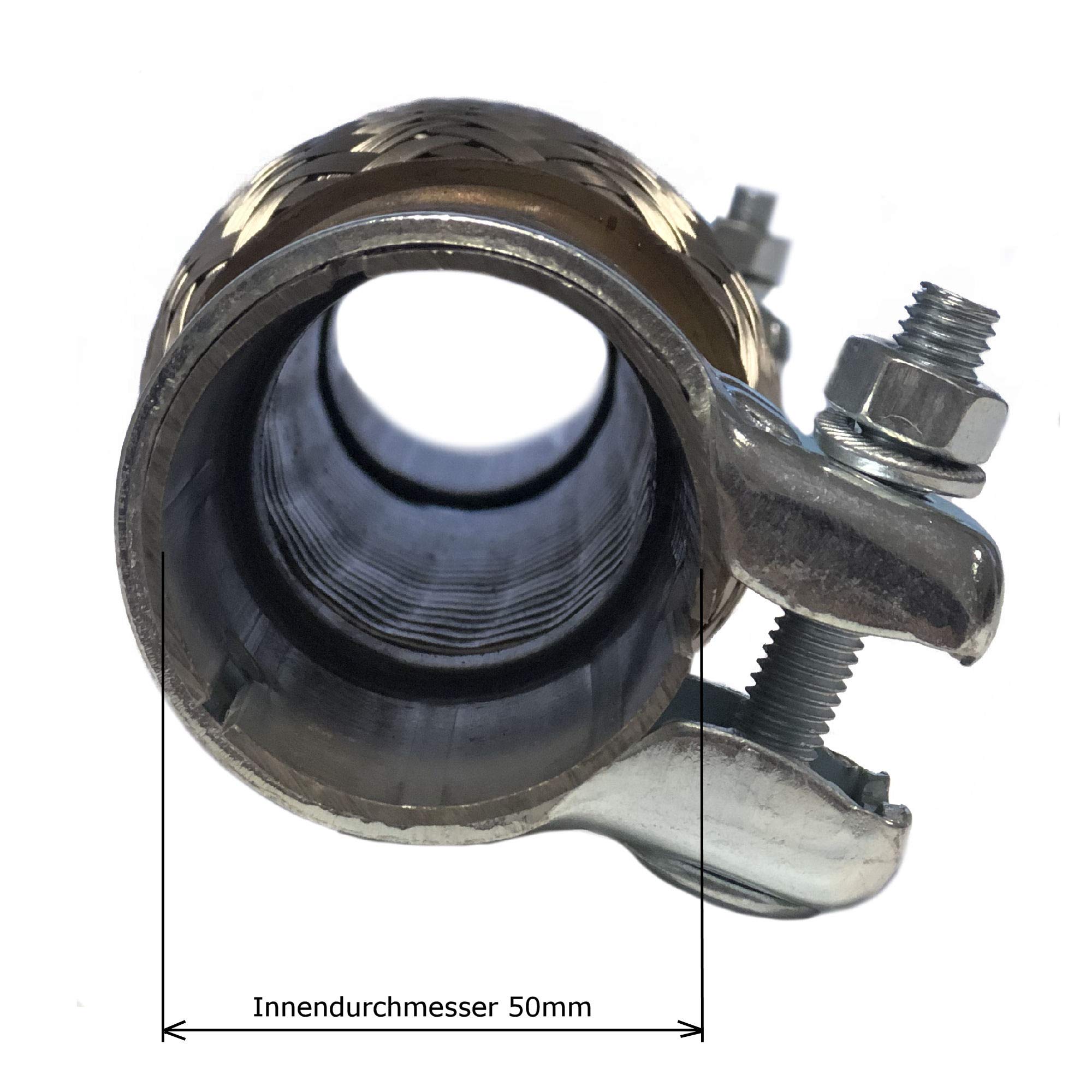 Tubo Corrugato 60mm Tubo Flessibile Universale In Acciaio Inox - 60x150x260mm Con Fascette Tubi Corrugati In Acciaio - Foto 2