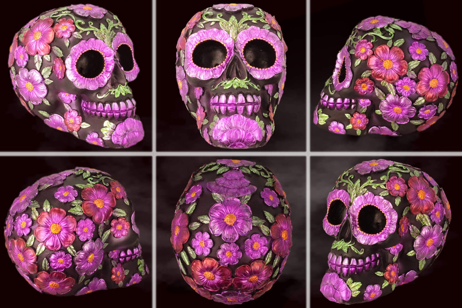 Mtb More Energy Totenkopf Deko 'Gold Teeth Buddy' - 12cm Schädel Figur In Blau-Violett