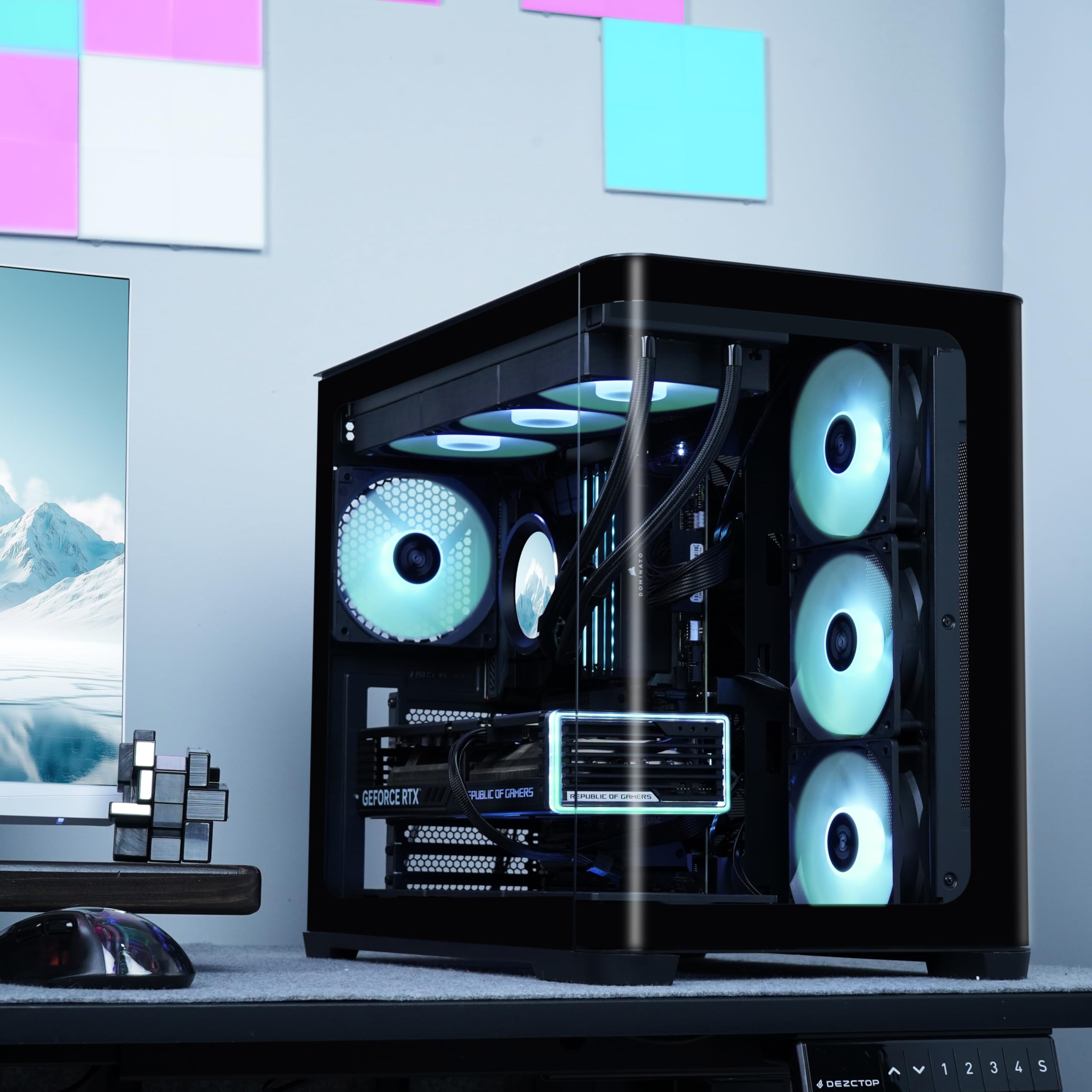 Boîtier SAMA V60 ATX, Verre Incurvé, 7 Vent. ARGB, USB-C, Noir