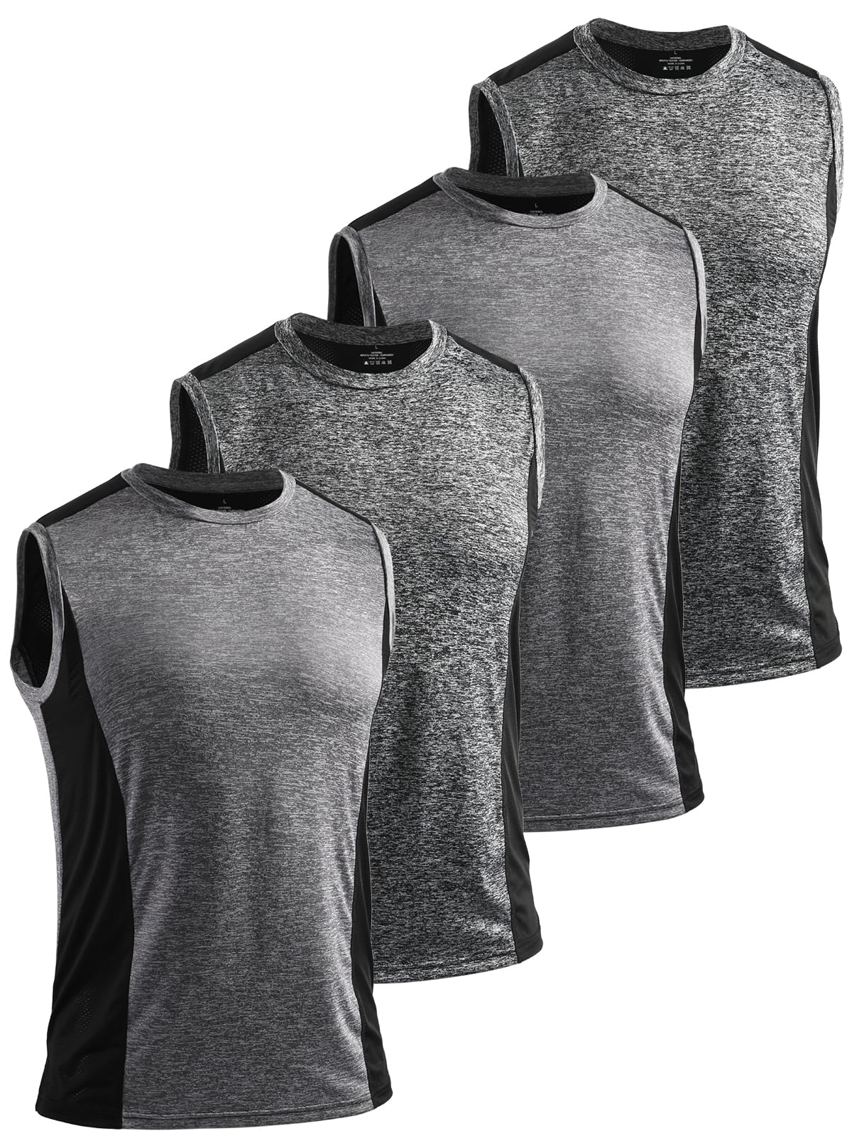 Komfokore 1/4er Pack Herren Workout Tank Tops Ärmellose Schnelltrocknende Gym Muskel Shirts
