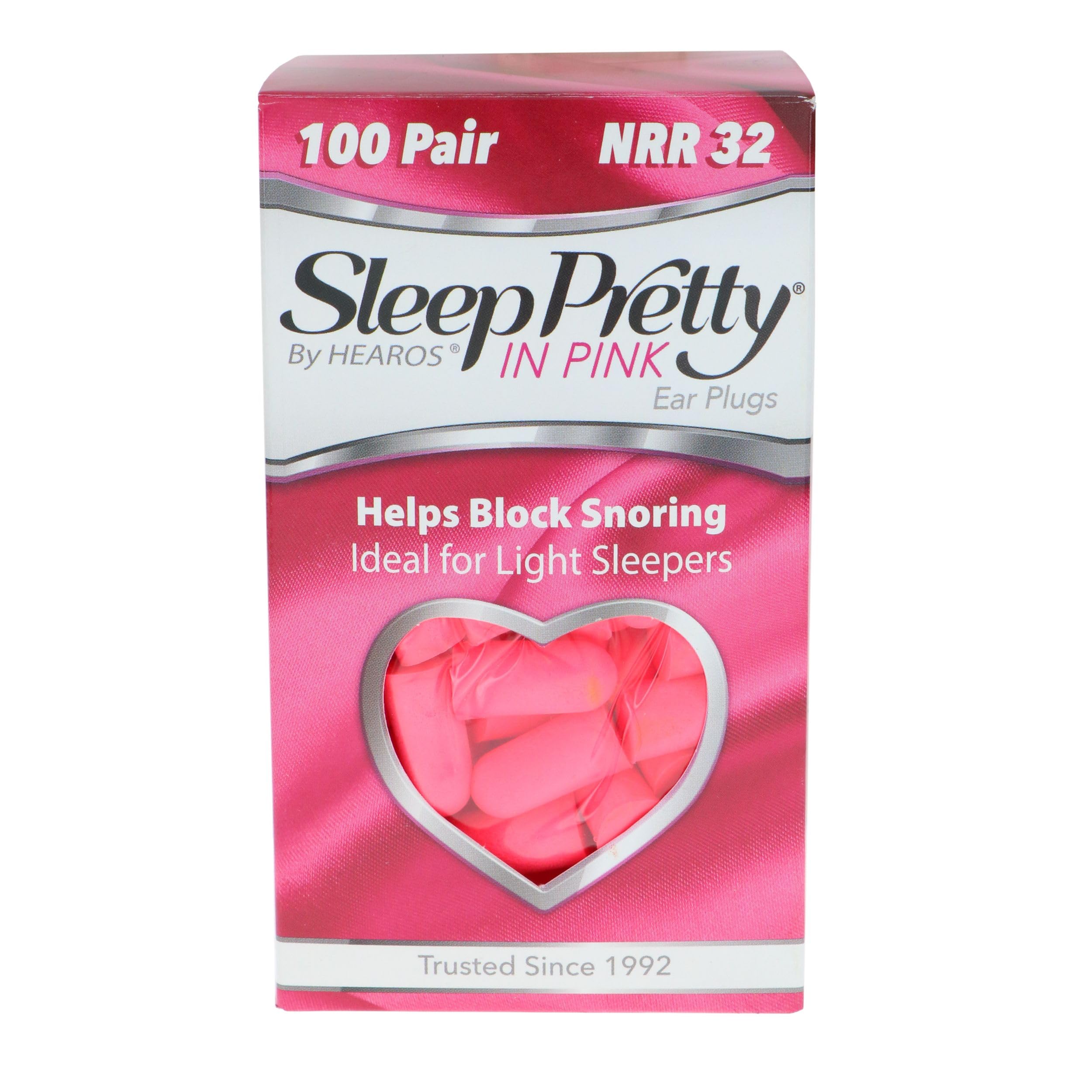 HEAROS Sleep Pretty in Pink, 100 Pair, NRR 32, PU Foam, Petite Sized, Pink (5199)
