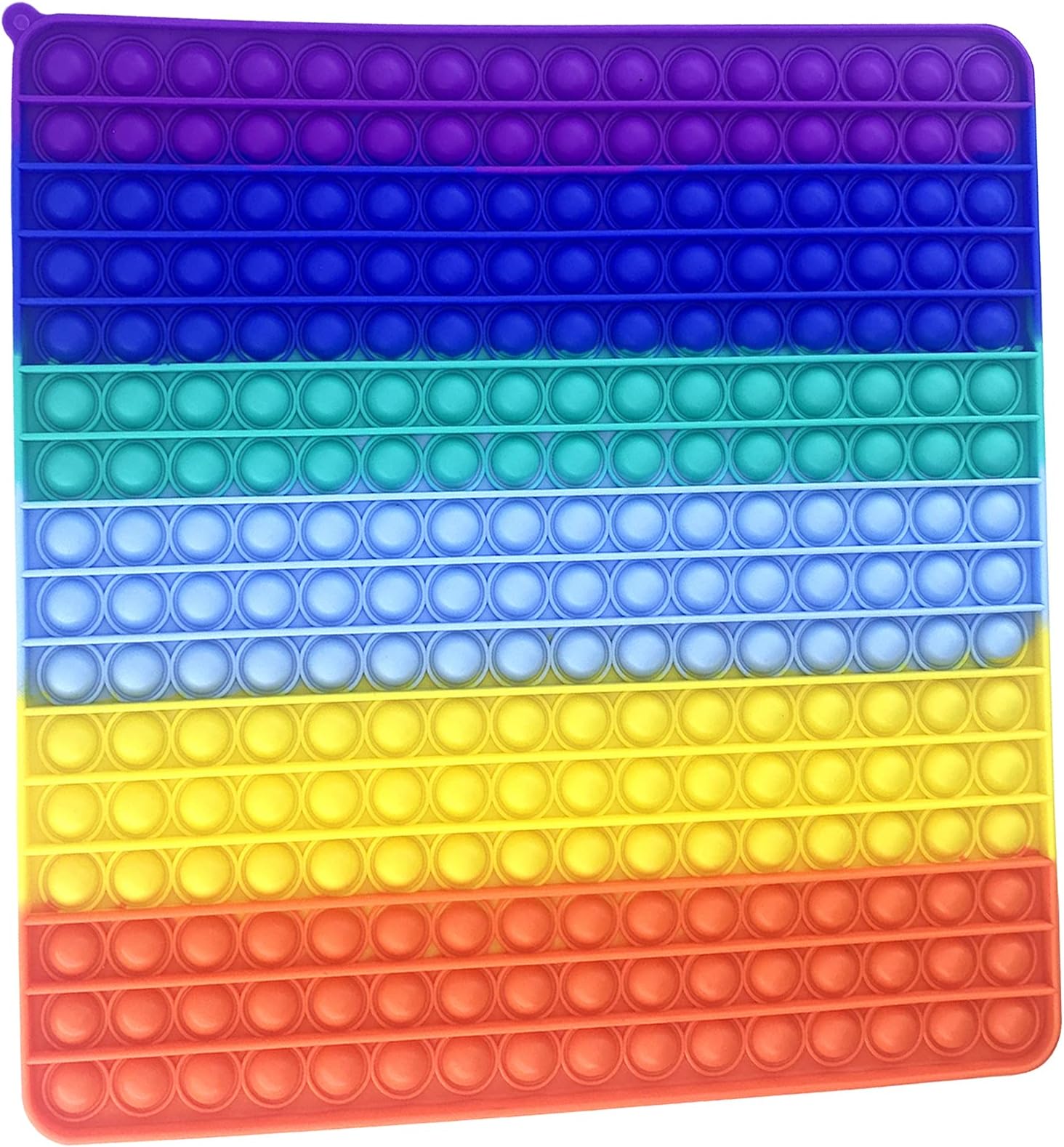 Wuximde Big Size Push Pop Bubble Sensory Fidget Toys,256 Bubbles Stress Reliever Silicone Pressure Relieving Toy,for Autistic Kids Special Needs Children Anxiety Adults (Rainbow)
