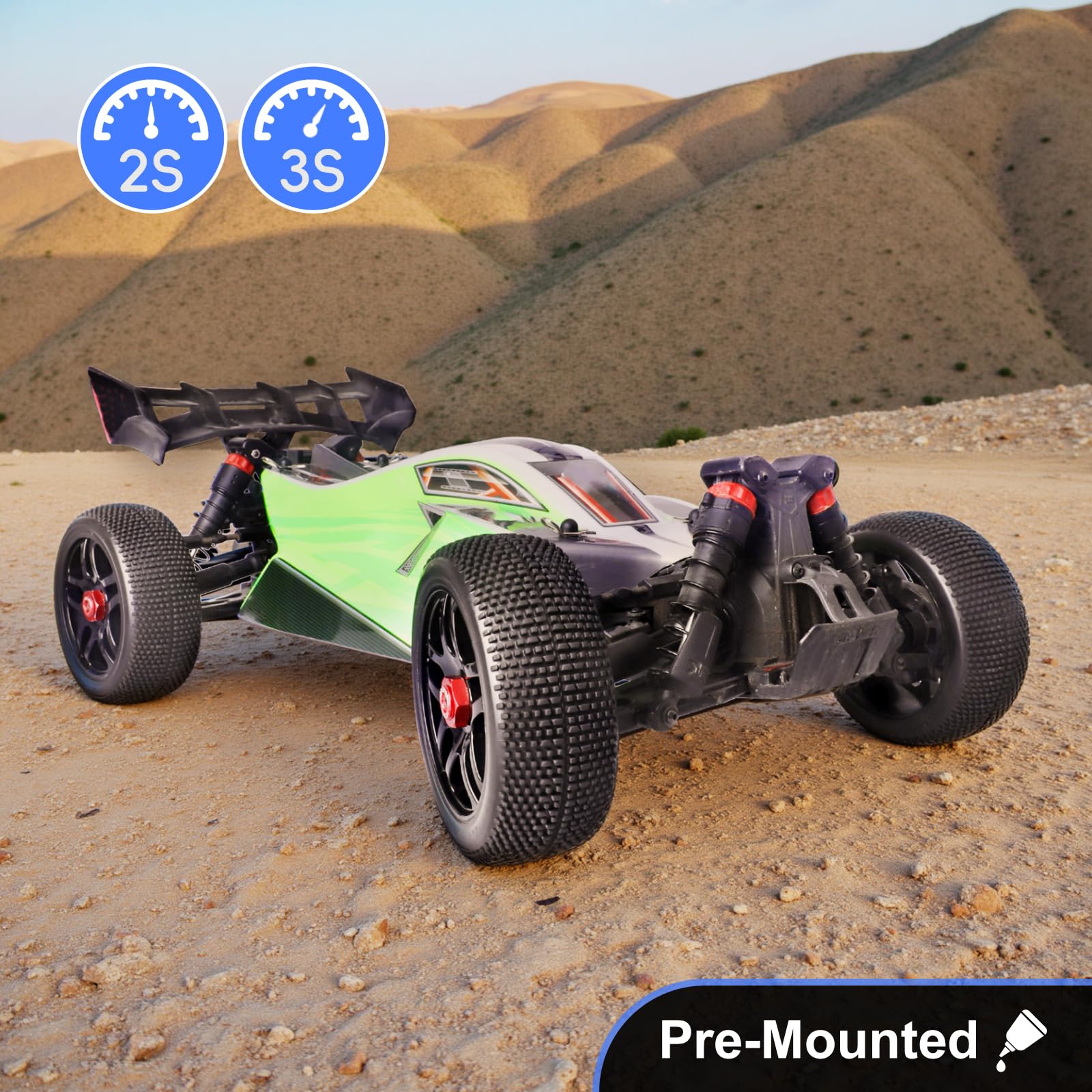 Llantas y ruedas prepegadas para Buggy 1/8 RC Buggy 17 mm cubos hexagonales de espuma para Arrma Typhon Redcat Team Losi VRX HPI Kyosho HSP Hobao Off Road, juego de 4